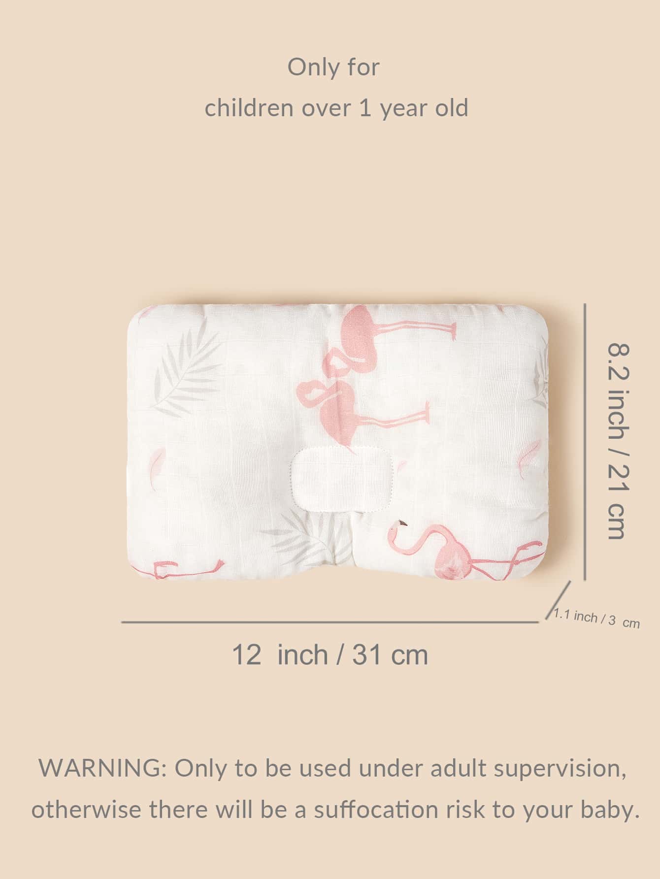 1pc Baby Flamingo Print Pillow
