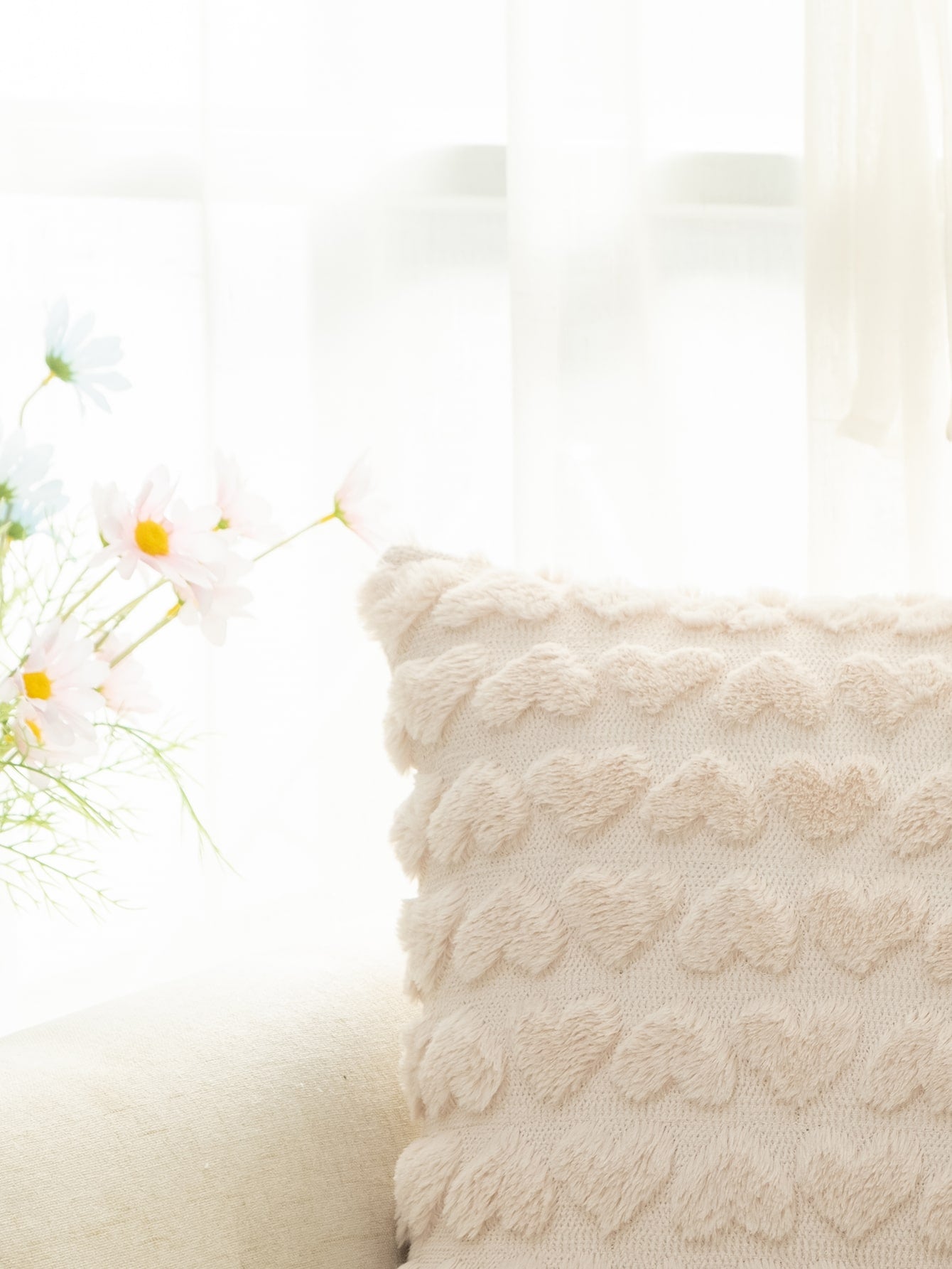 Heart Pattern Cushion Cover Without Filler