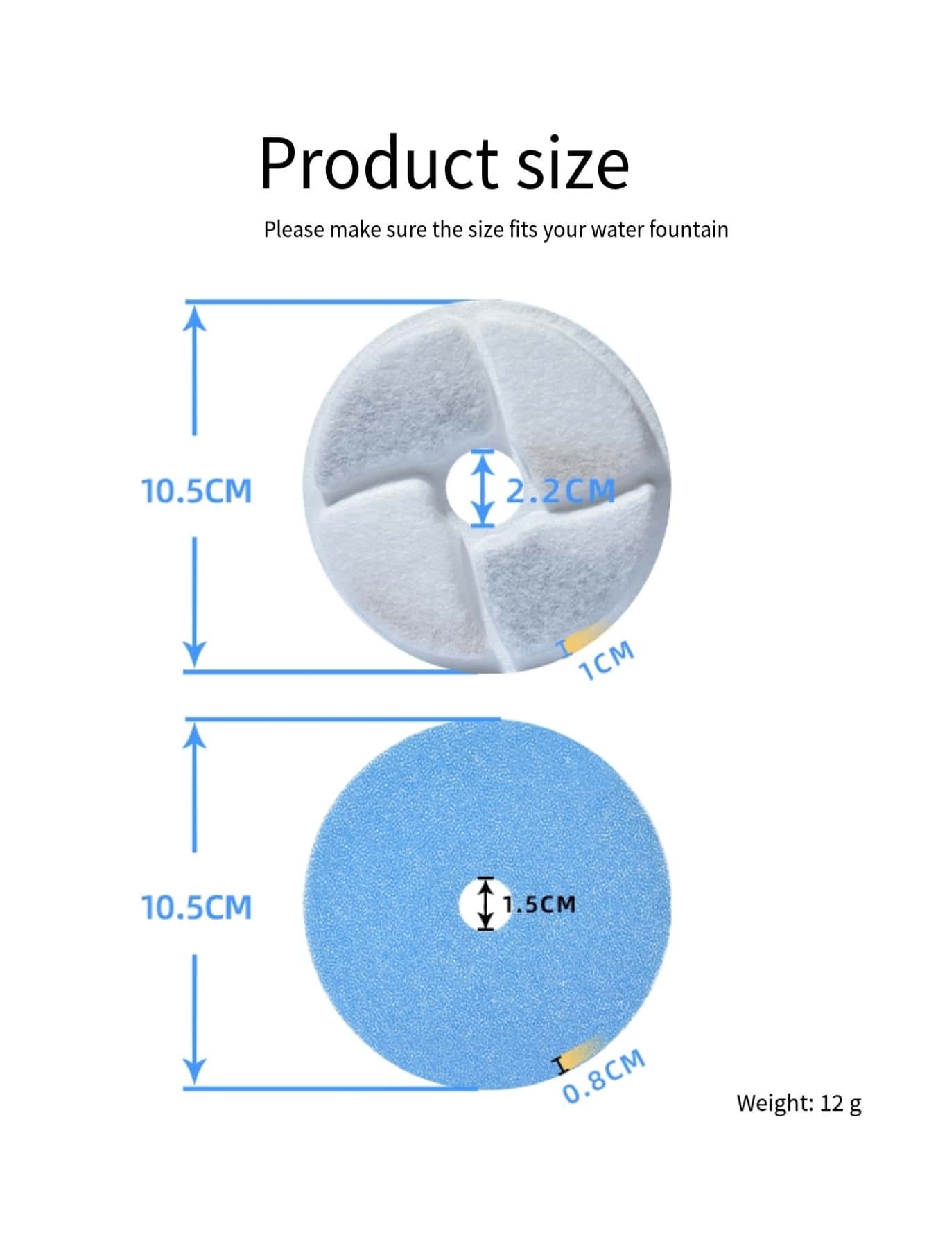 1pc Pet Waterer Filter Pad