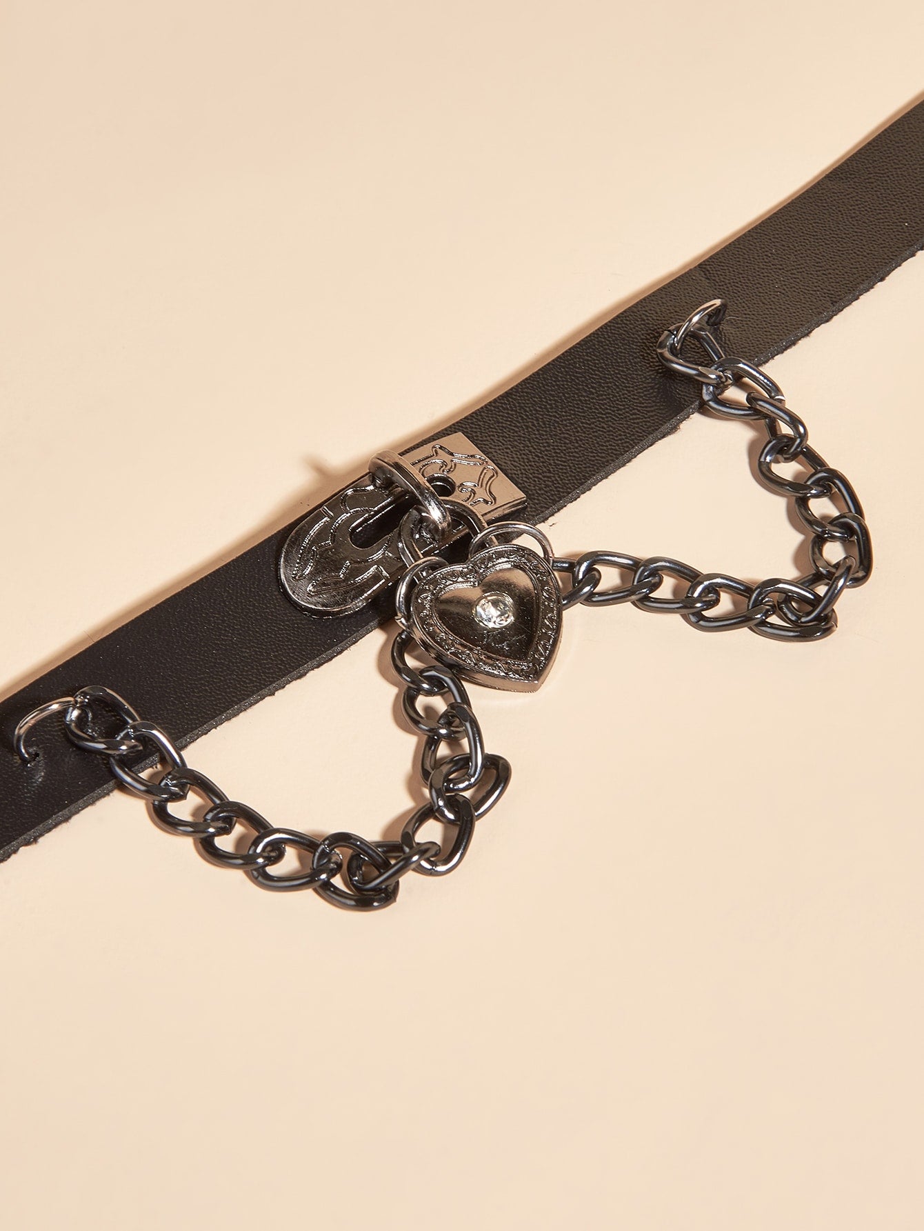 Heart Pendant Chain Decor Pet Collar