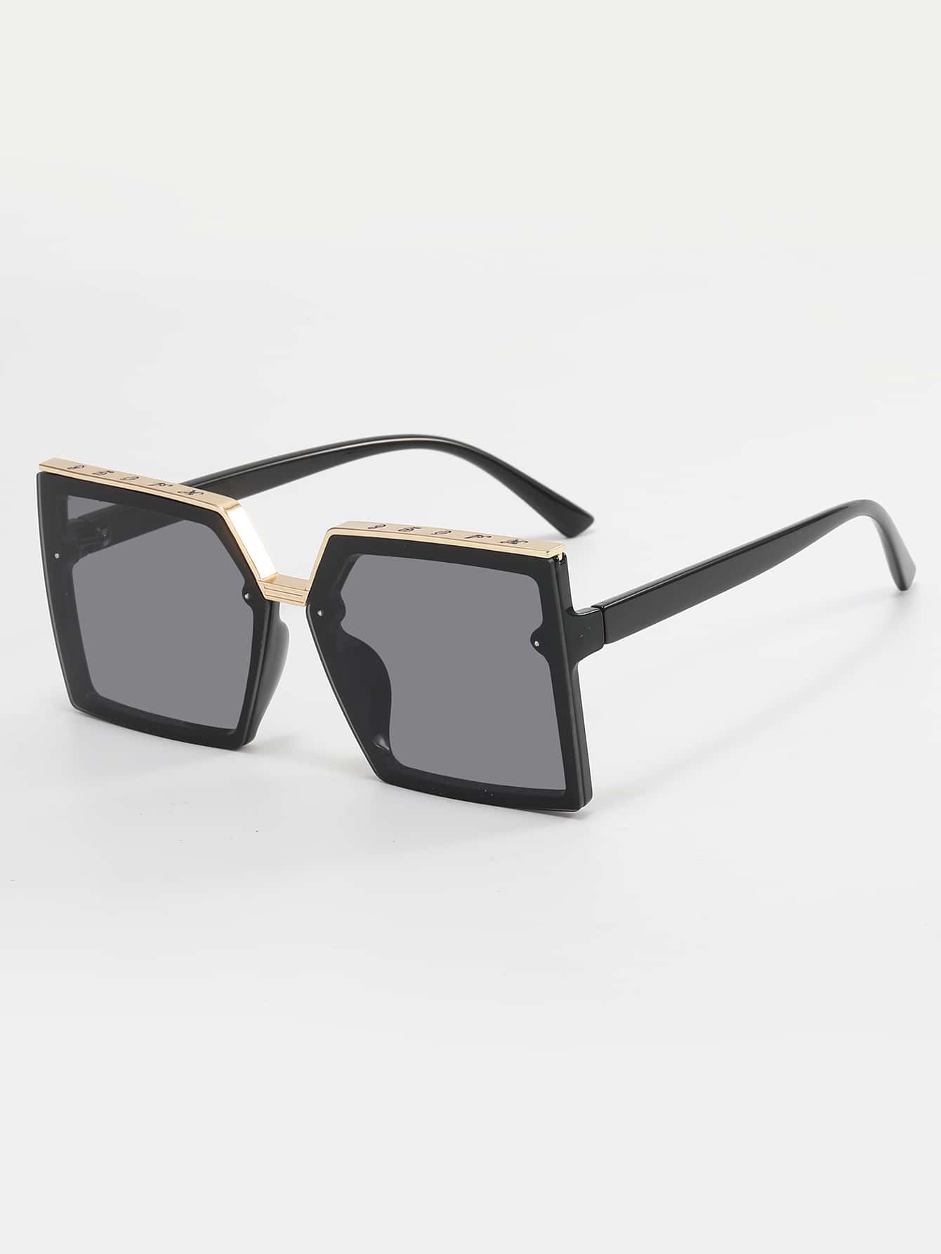 Geometric Frame Fashion Black Glasses