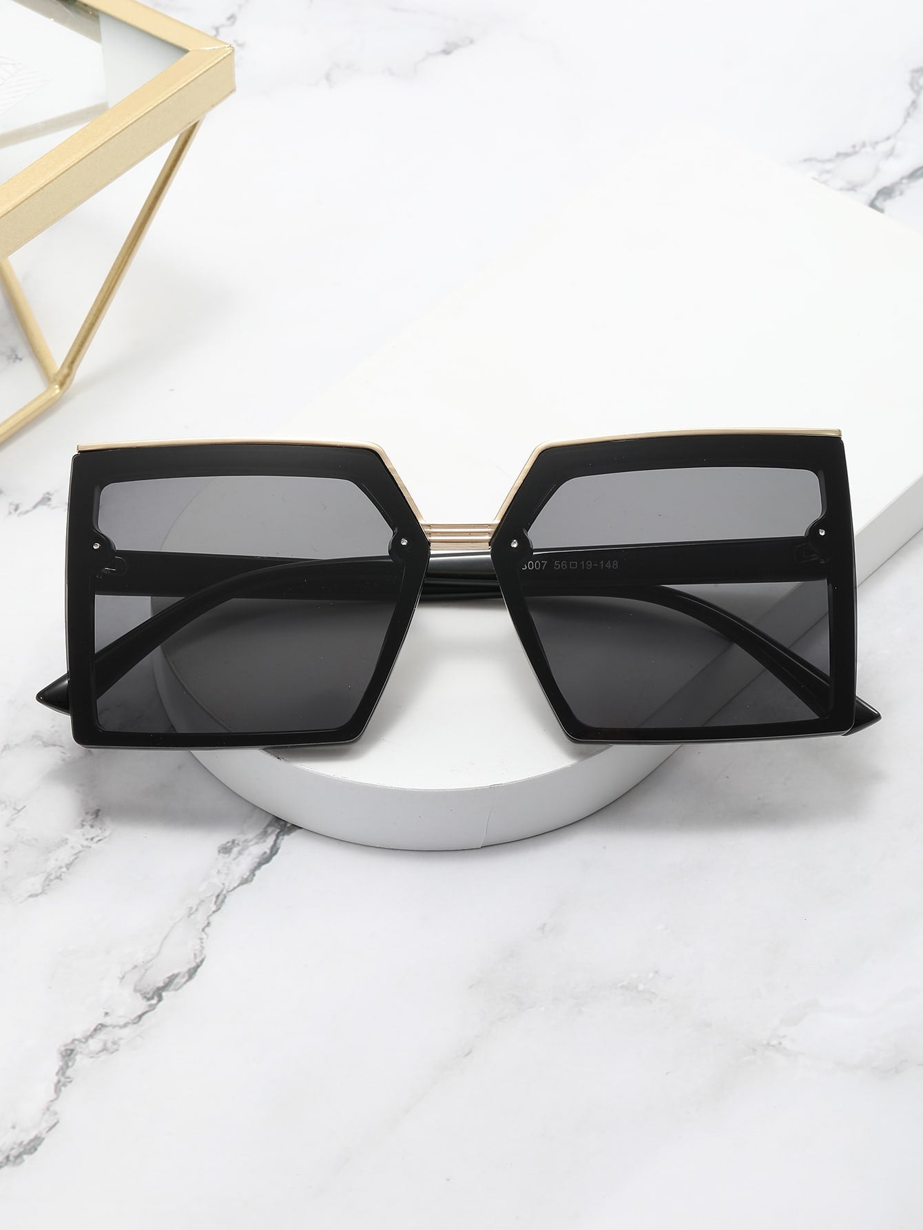 Geometric Frame Fashion Black Glasses