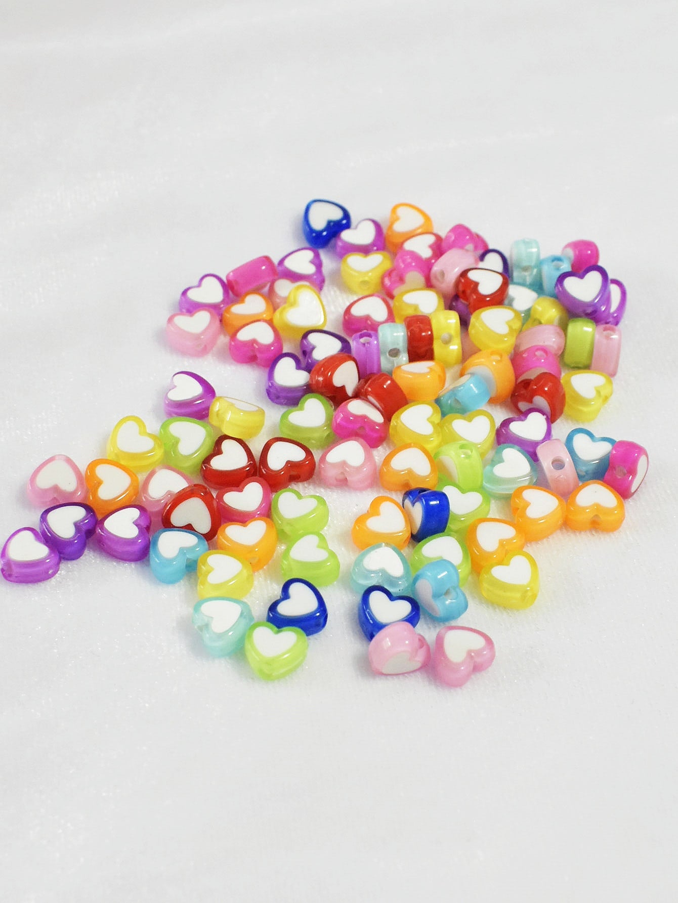 1box Heart Shaped DIY Bead 1box Elastic String