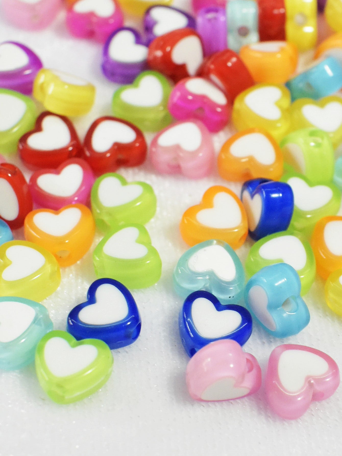 1box Heart Shaped DIY Bead 1box Elastic String