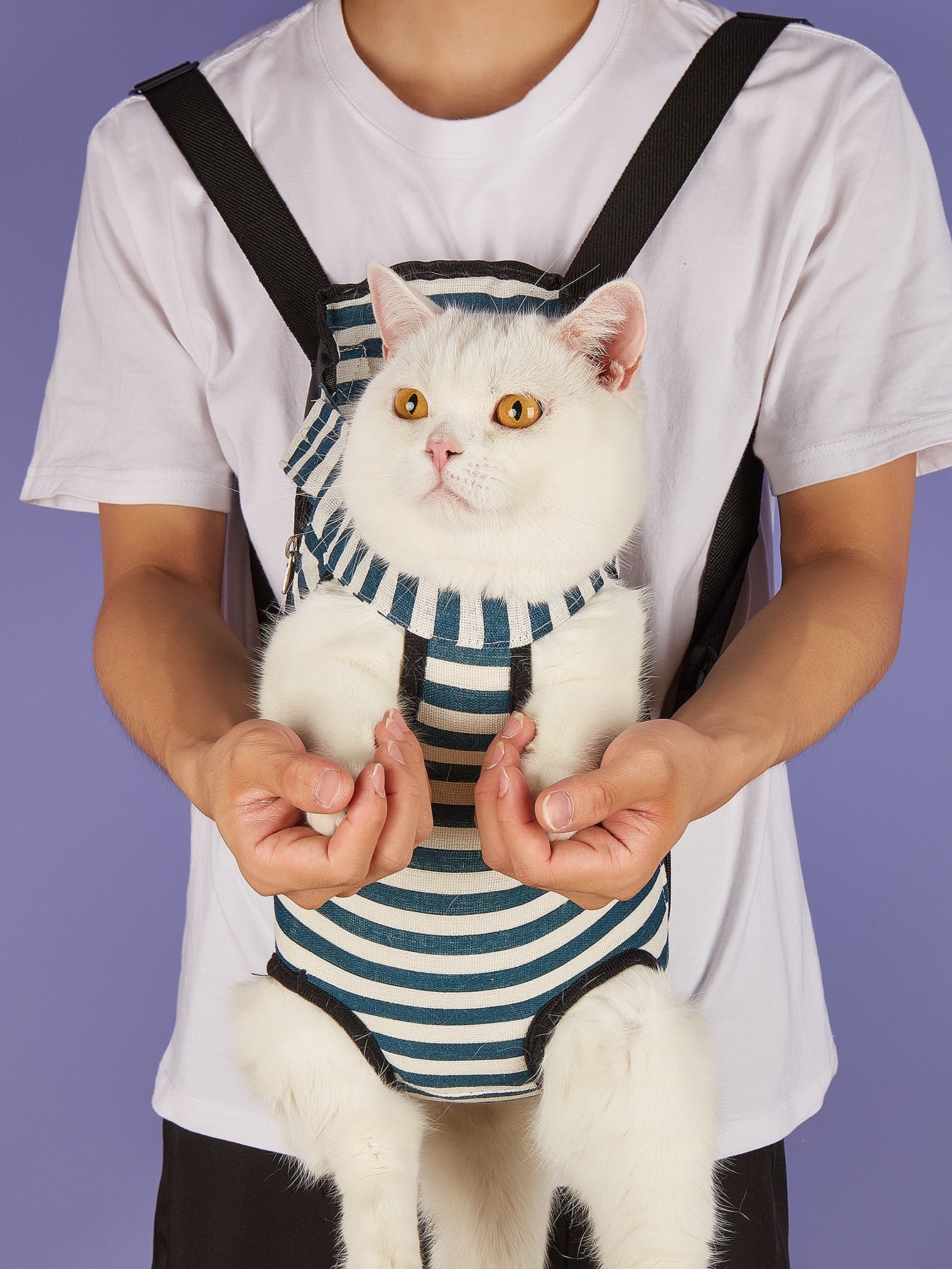 1pc Breathable & Linen Mesh Material Pet Carrier Backpack, Suitable For Small And Medium Pet To Go Out