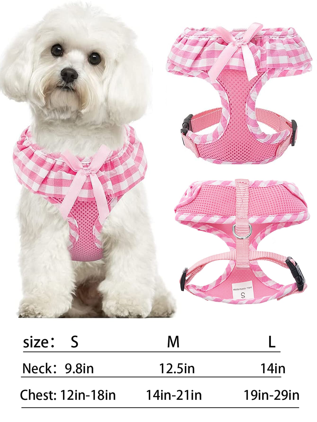 1pc Plaid Print Pet Harness