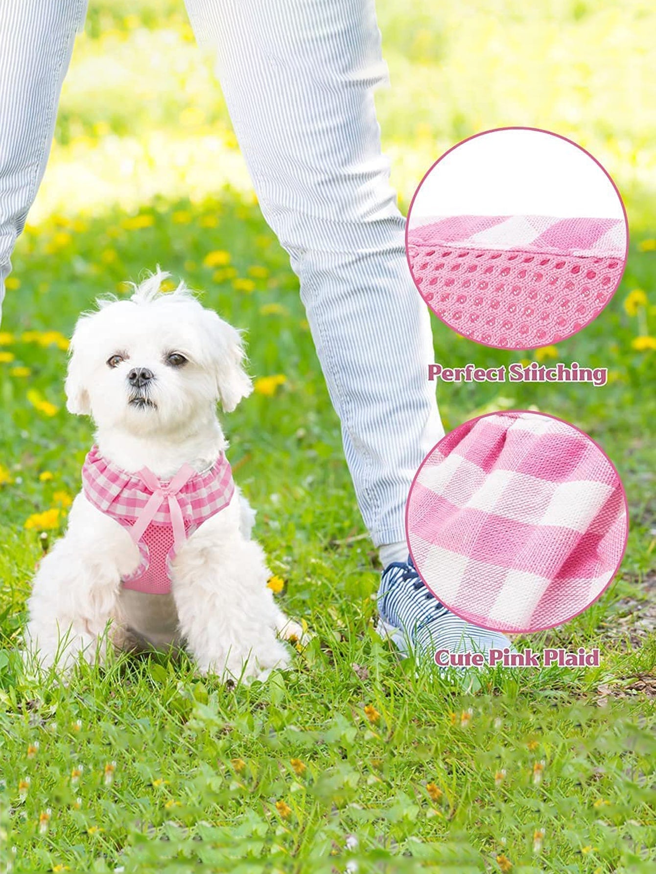 1pc Plaid Print Pet Harness