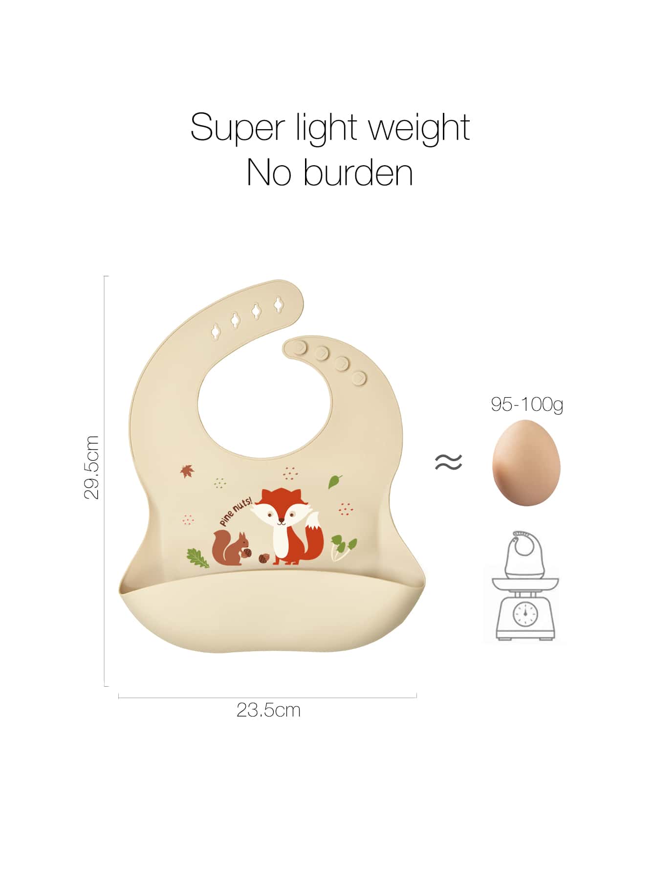 1pc Baby Squirrel Pattern Bib