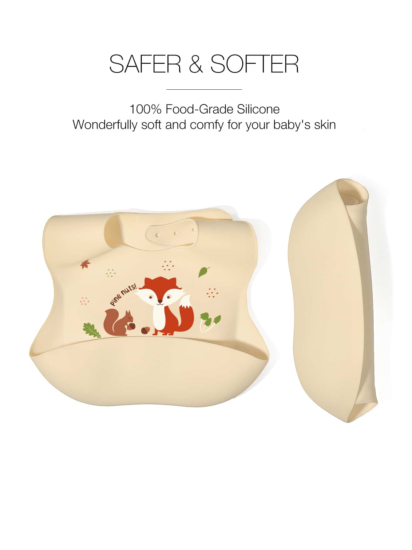 1pc Baby Squirrel Pattern Bib