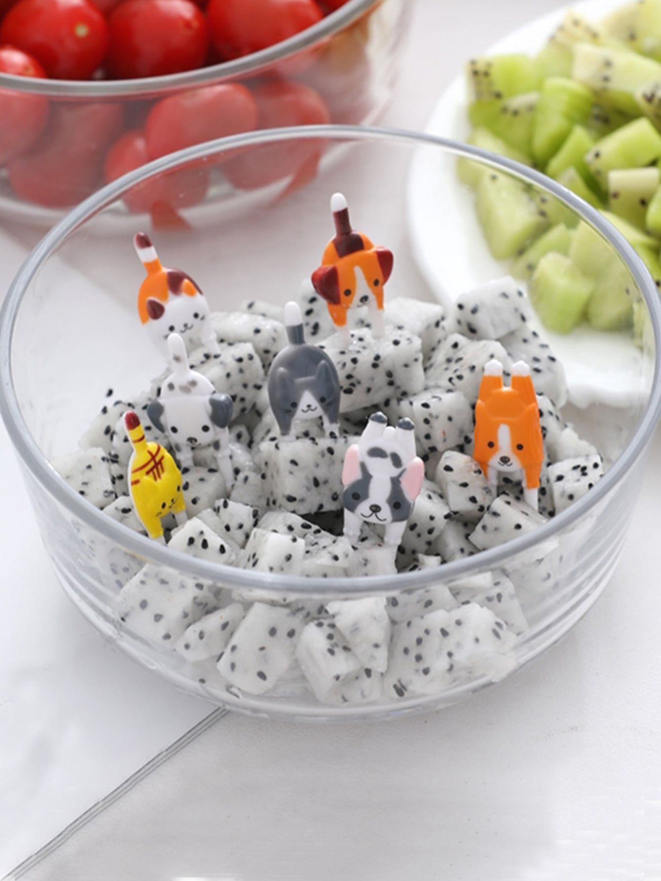 7pcs Cartoon Animal Random Mini Fruit Fork