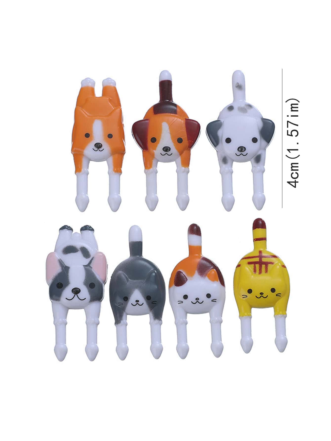 7pcs Cartoon Animal Random Mini Fruit Fork