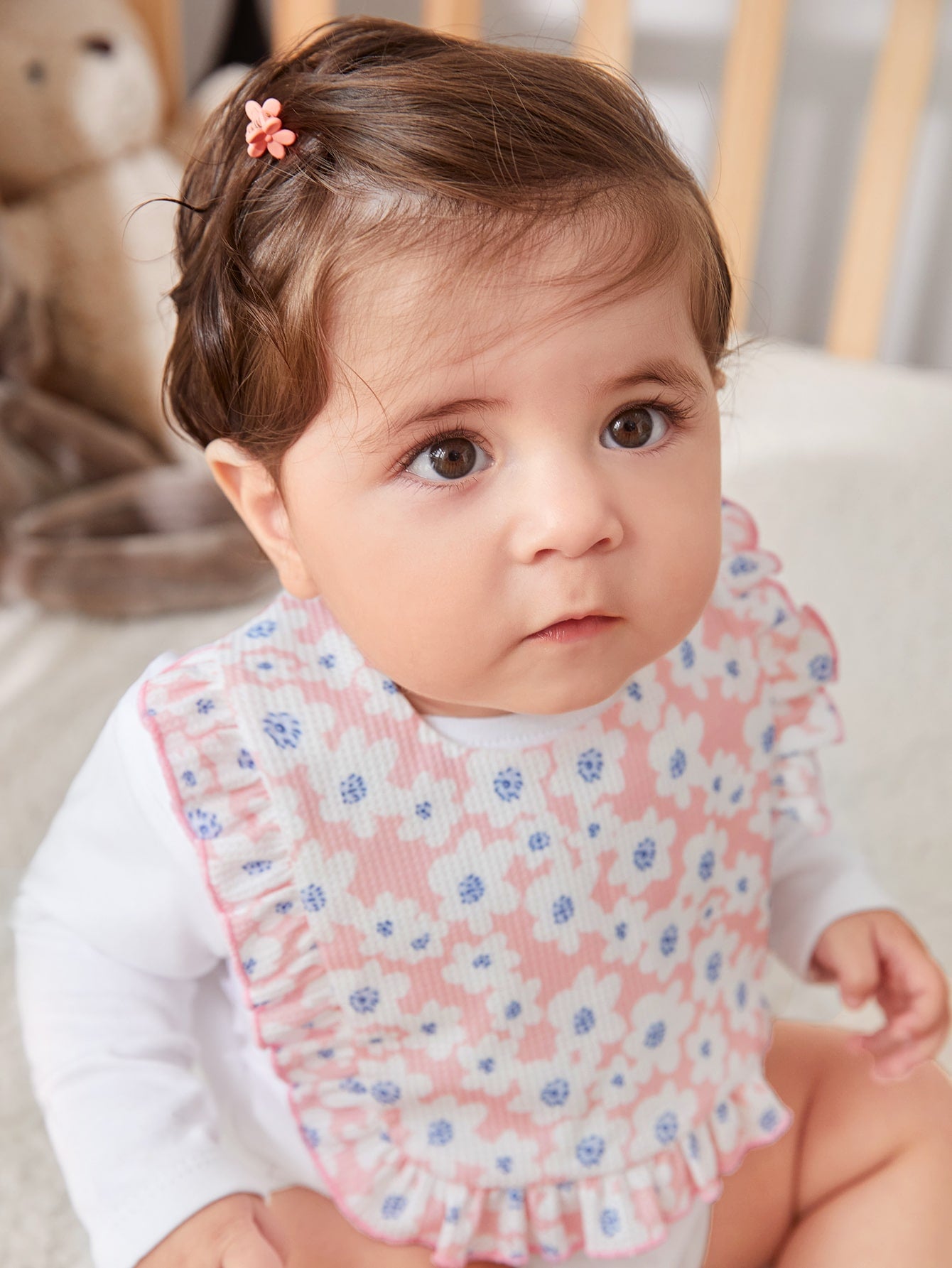 1pc Baby Flower Pattern Bib