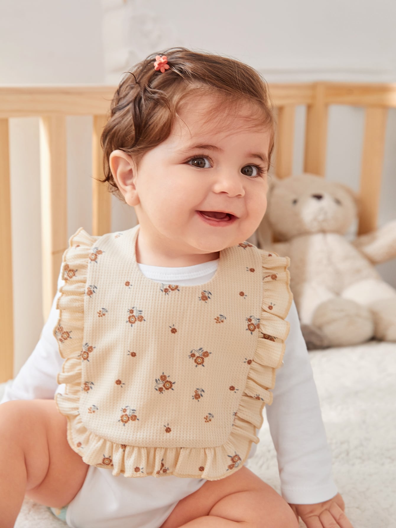 1pc Baby Flower Pattern Bib