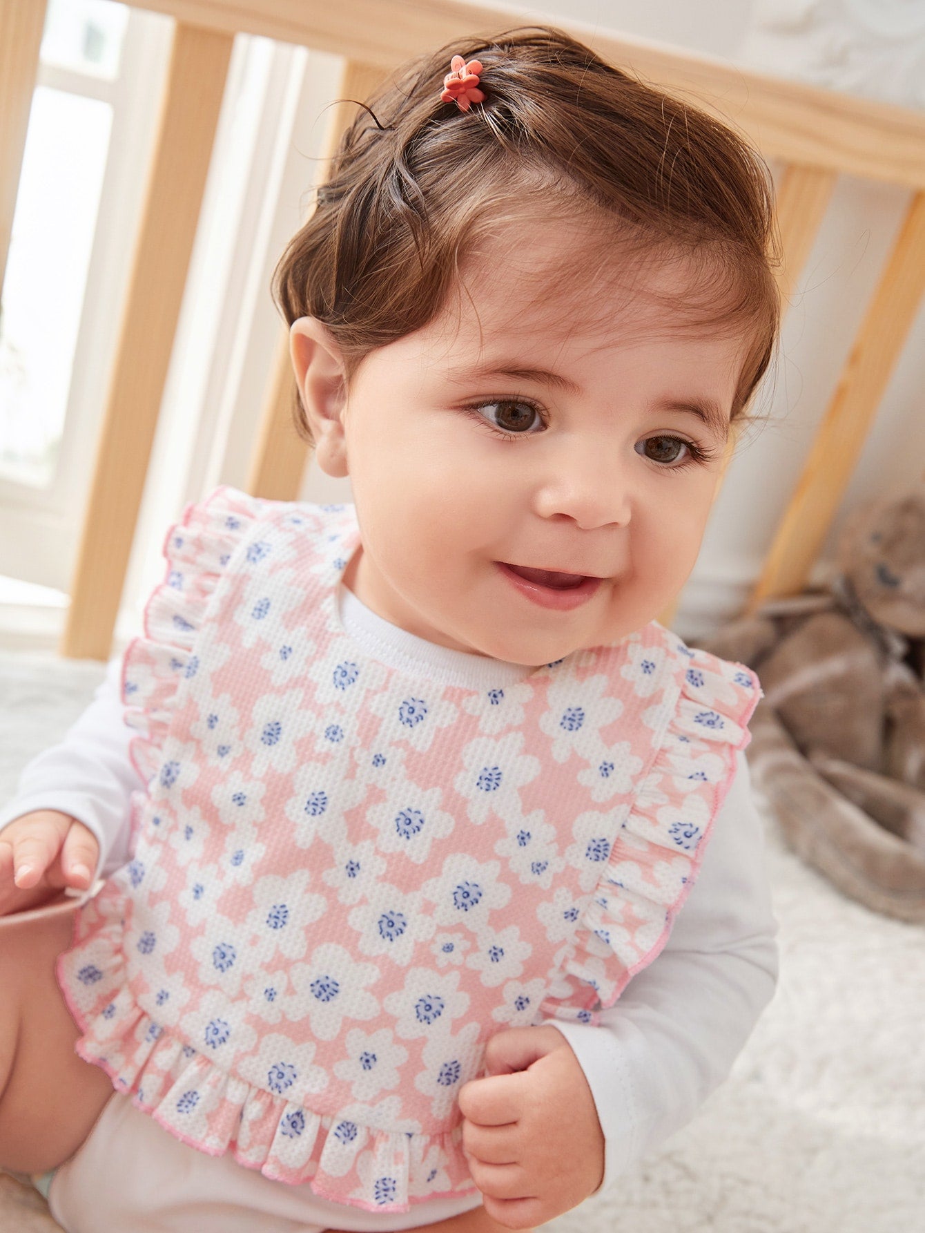 1pc Baby Flower Pattern Bib