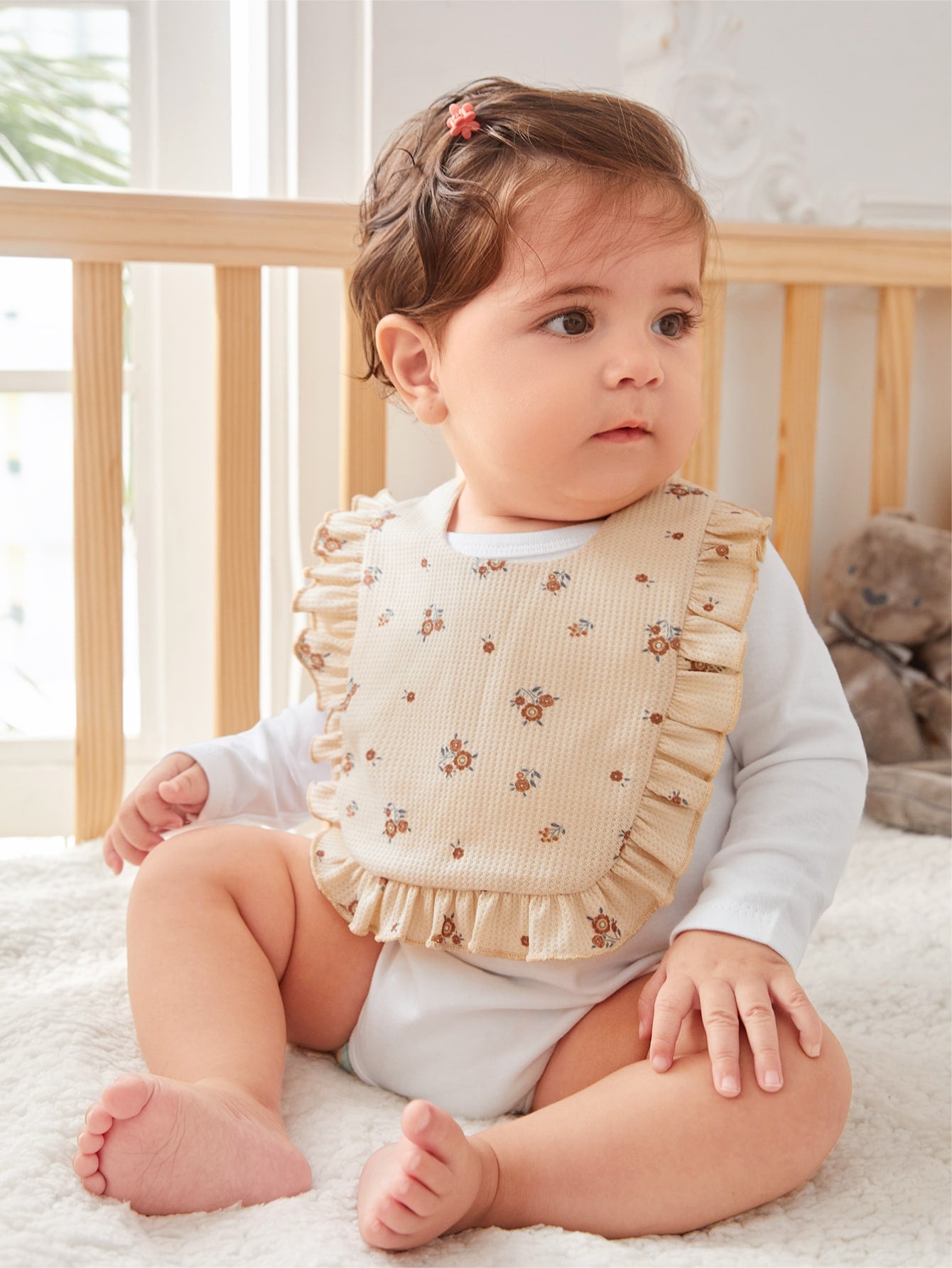 1pc Baby Flower Pattern Bib