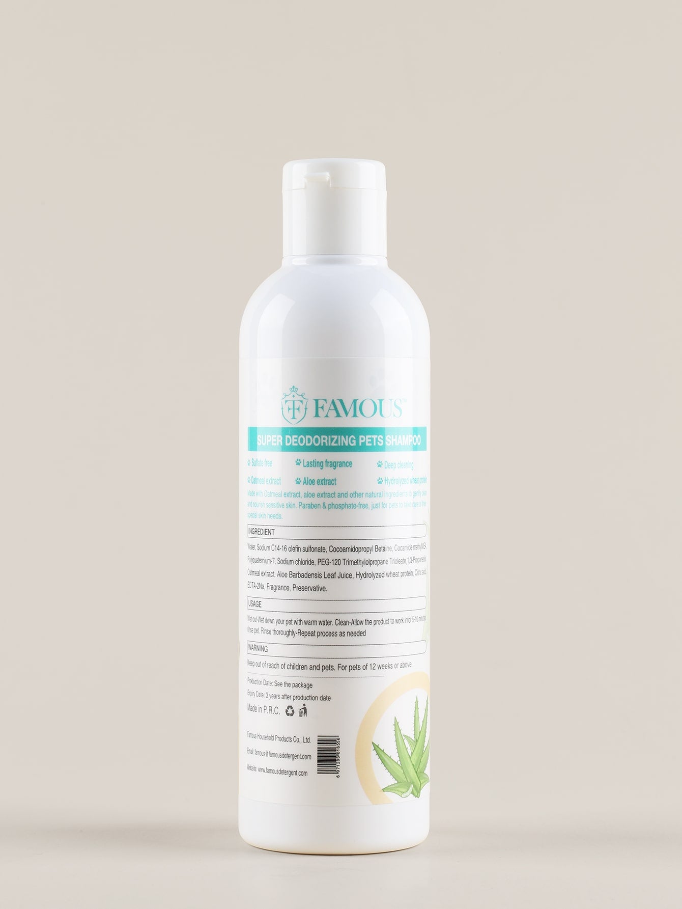 1pc Sulfate Free Deodorant Pet Shampoo