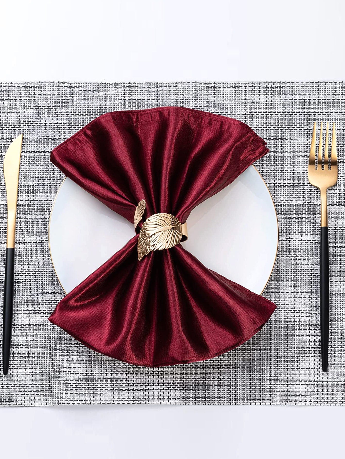 6pcs Leaf Design Napkin Ring