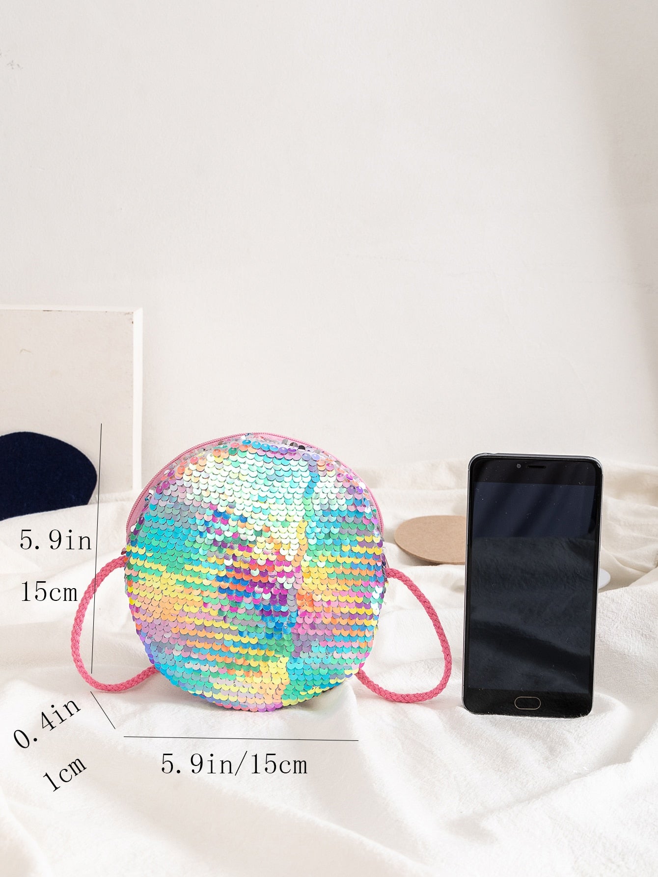 Girls Sequin Decor Circle Bag