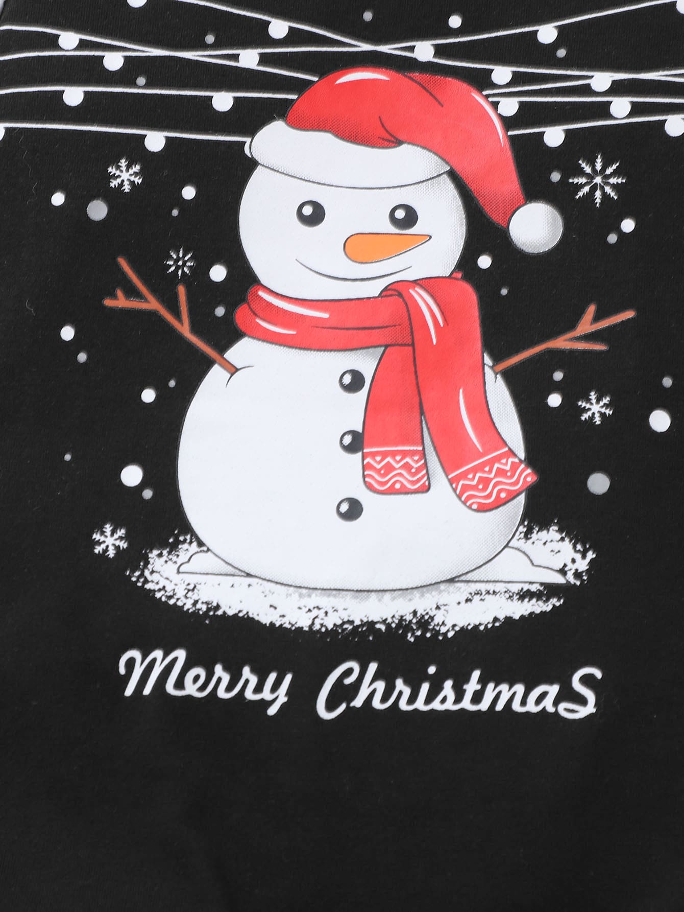 Baby Christmas Snowman Letter Graphic Jumpsuit Hat