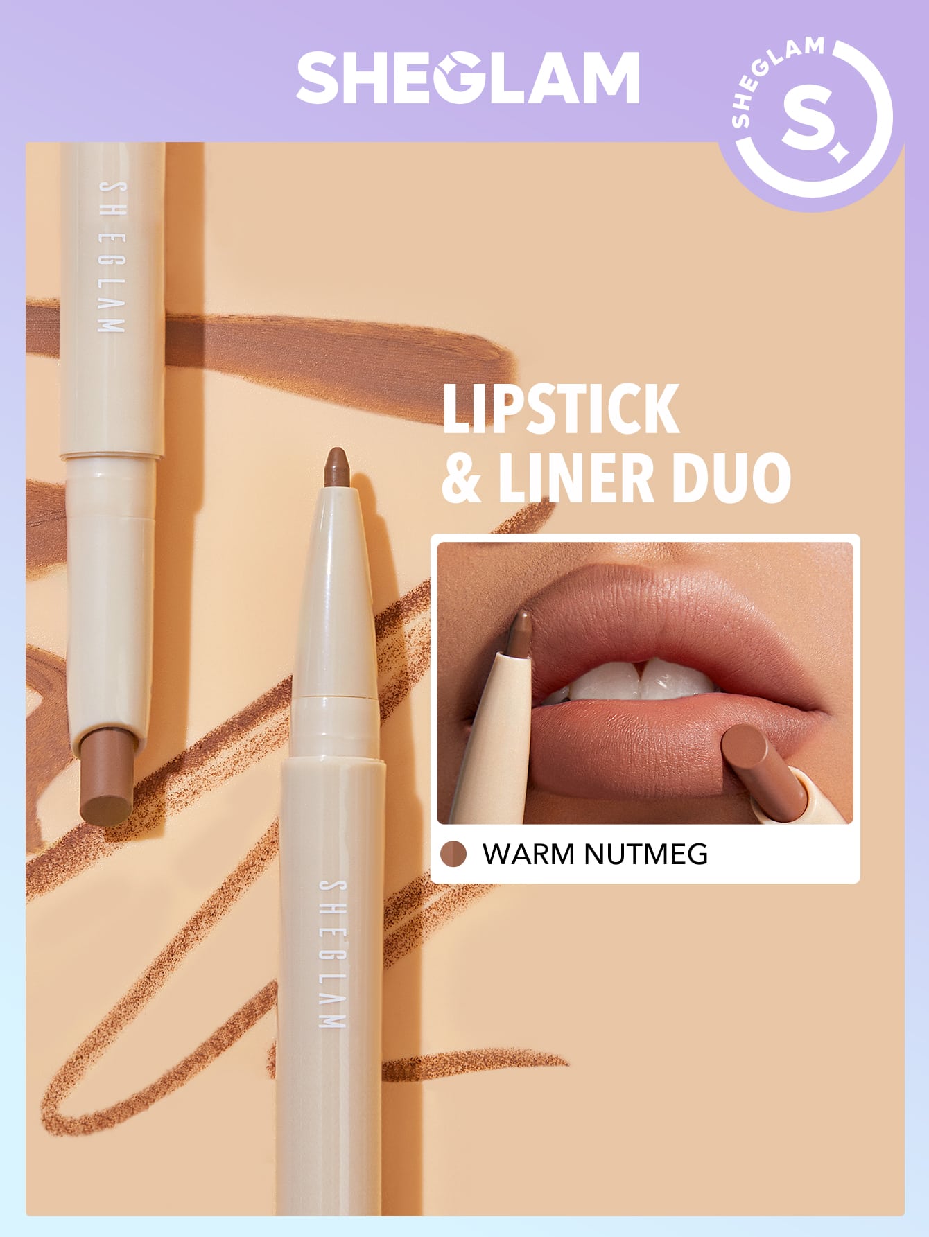 SHEGLAM Glam 101 Lipstick Liner Duo Deep Caramel