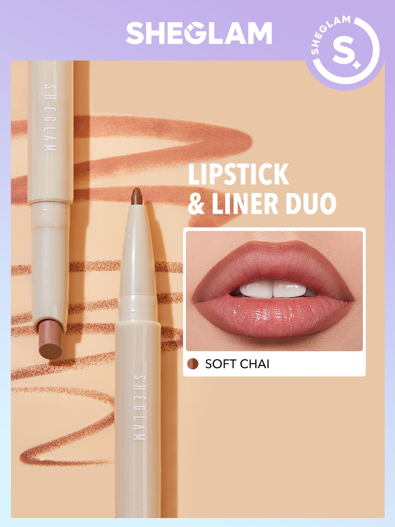 SHEGLAM Glam 101 Lipstick Liner Duo Deep Caramel