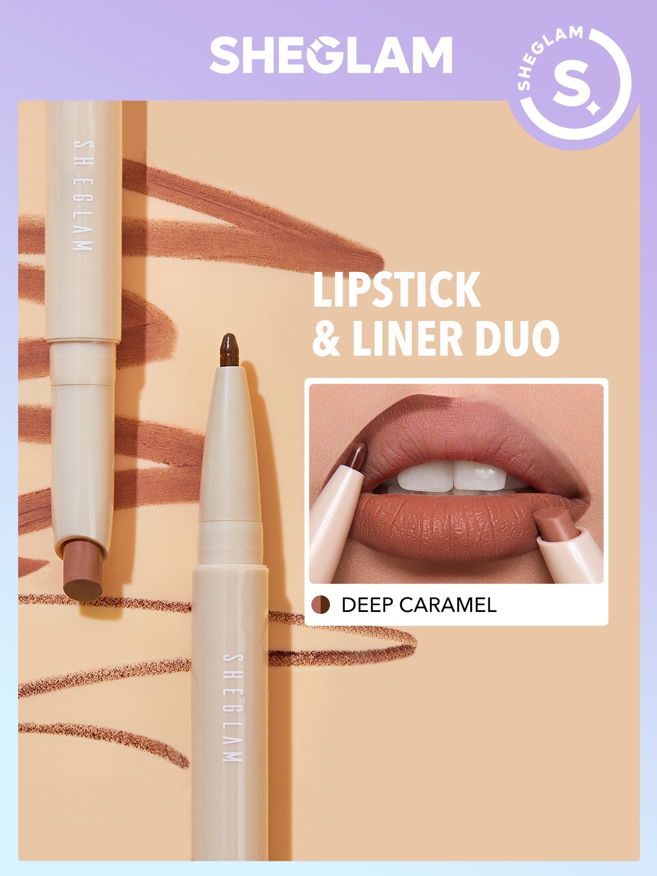 SHEGLAM Glam 101 Lipstick Liner Duo Deep Caramel