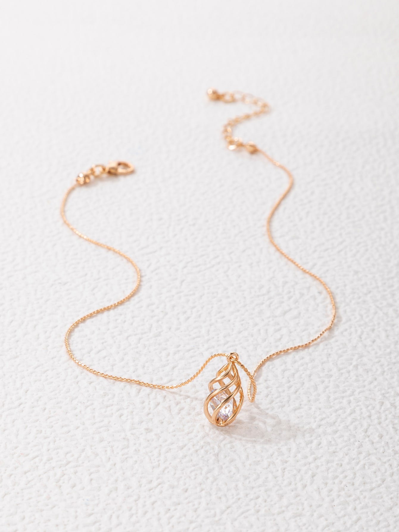 Cubic Zirconia Round Charm Necklace