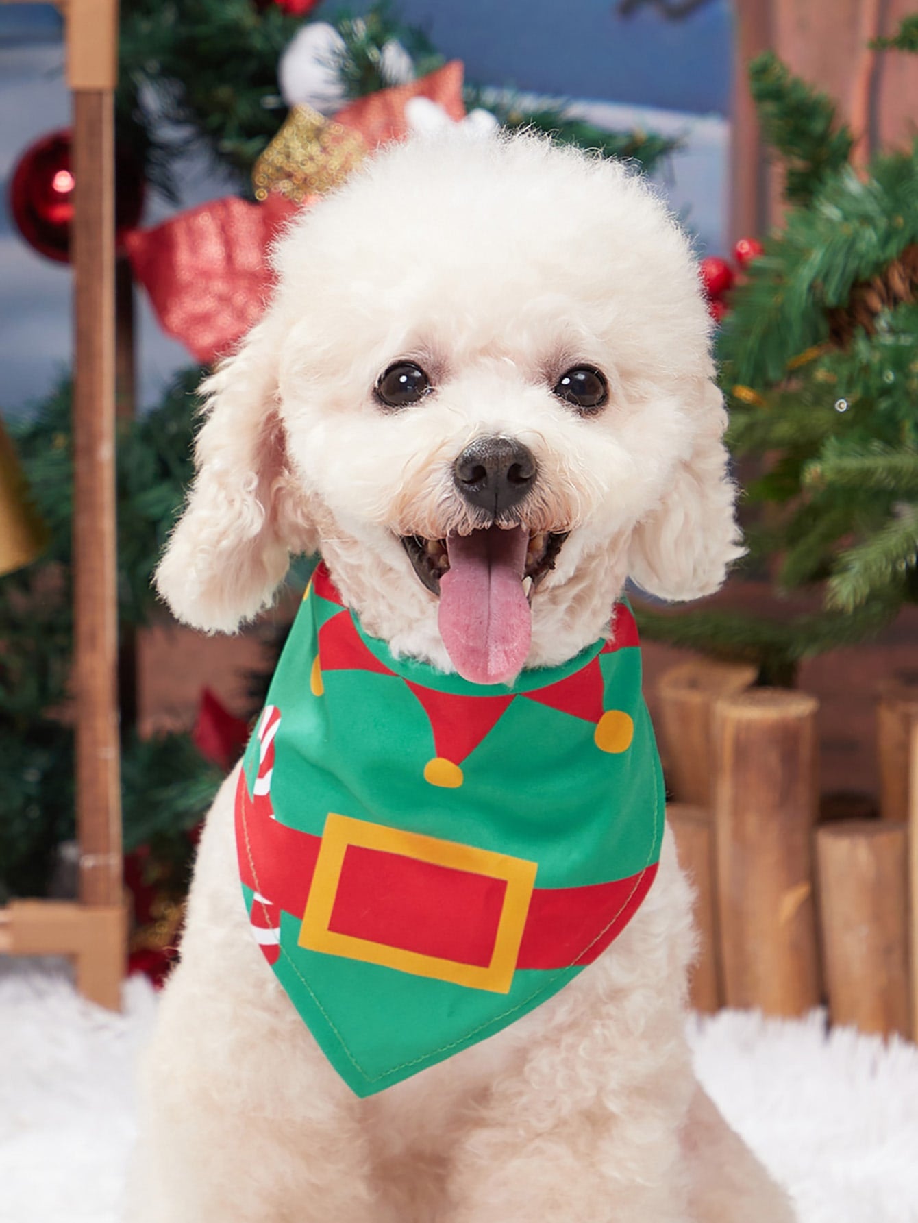 PETSIN Christmas 1pc Santa Claus Print Pet Bandana