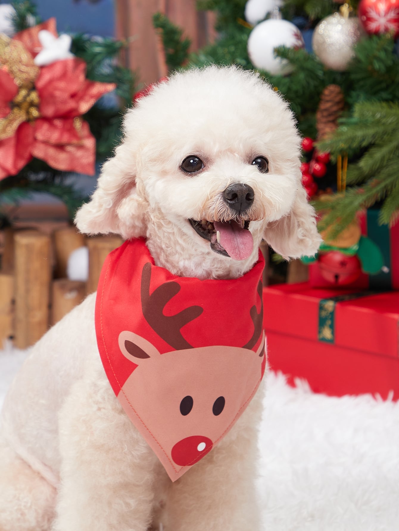 PETSIN Christmas 1pc Santa Claus Print Pet Bandana