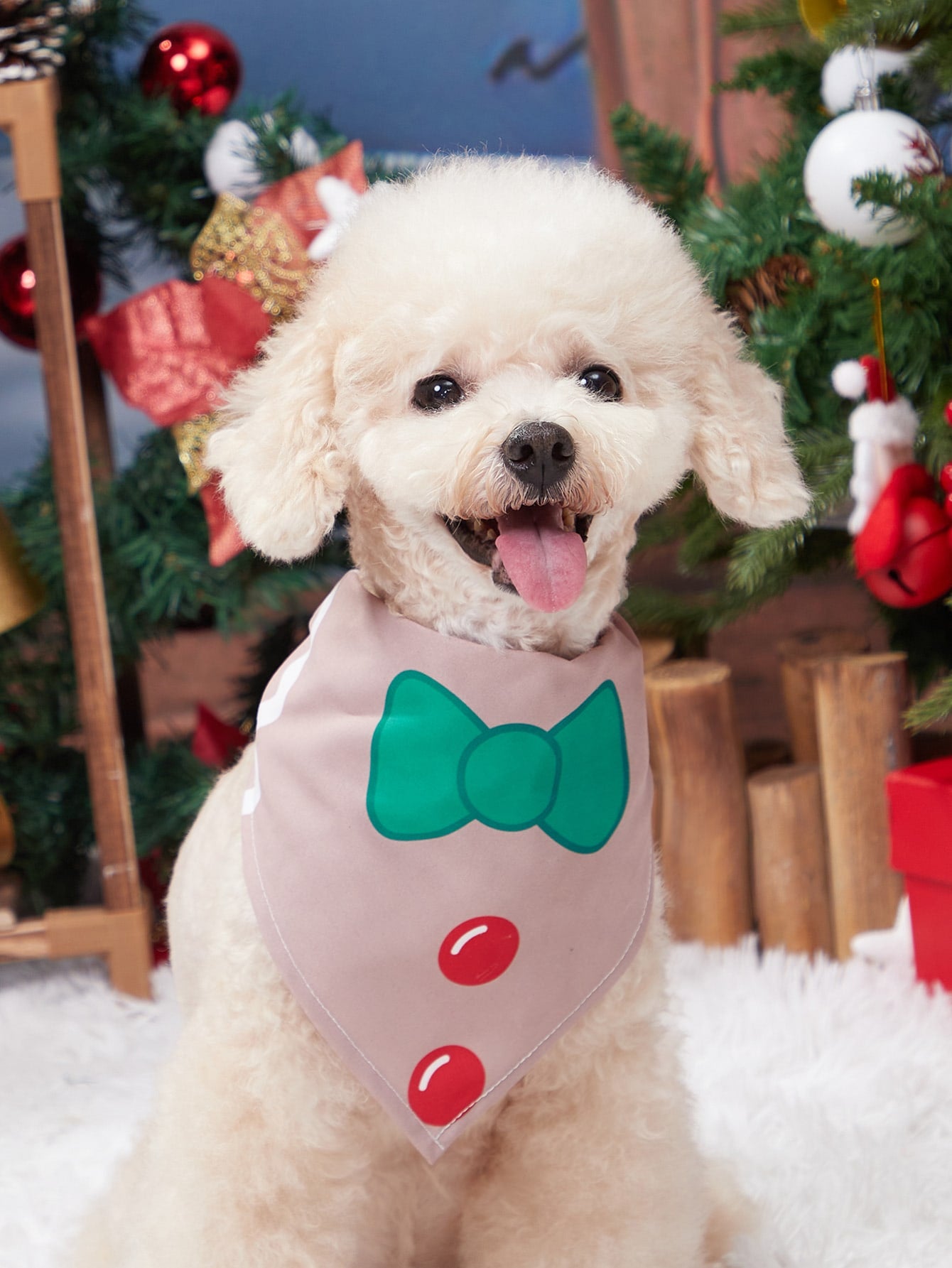 PETSIN Christmas 1pc Santa Claus Print Pet Bandana