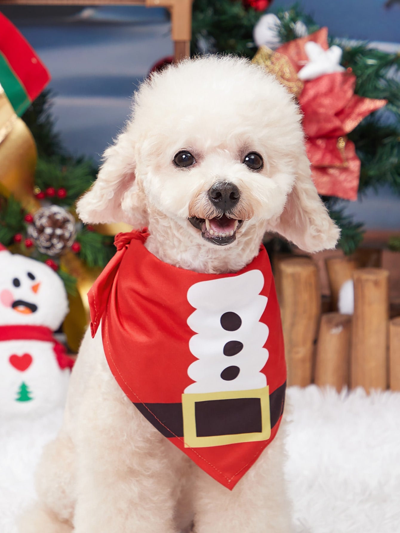 PETSIN Christmas 1pc Santa Claus Print Pet Bandana