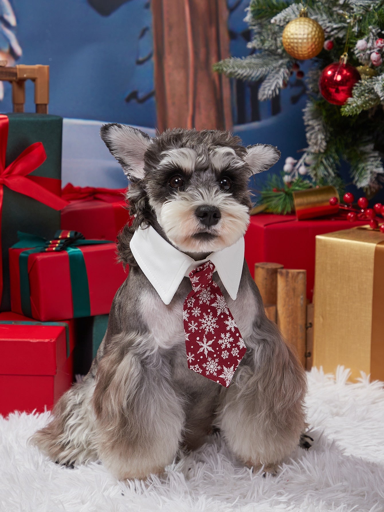 Snowflake Pattern Pet Tie