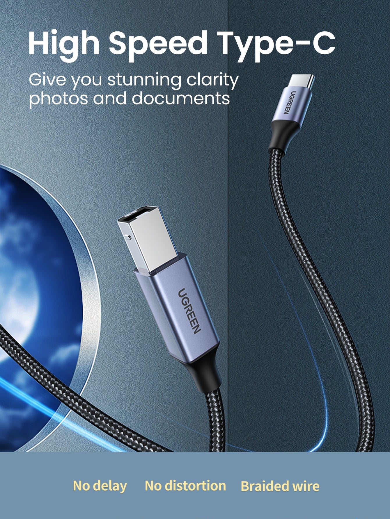 UGREEN Type C to USB B Computer Wire