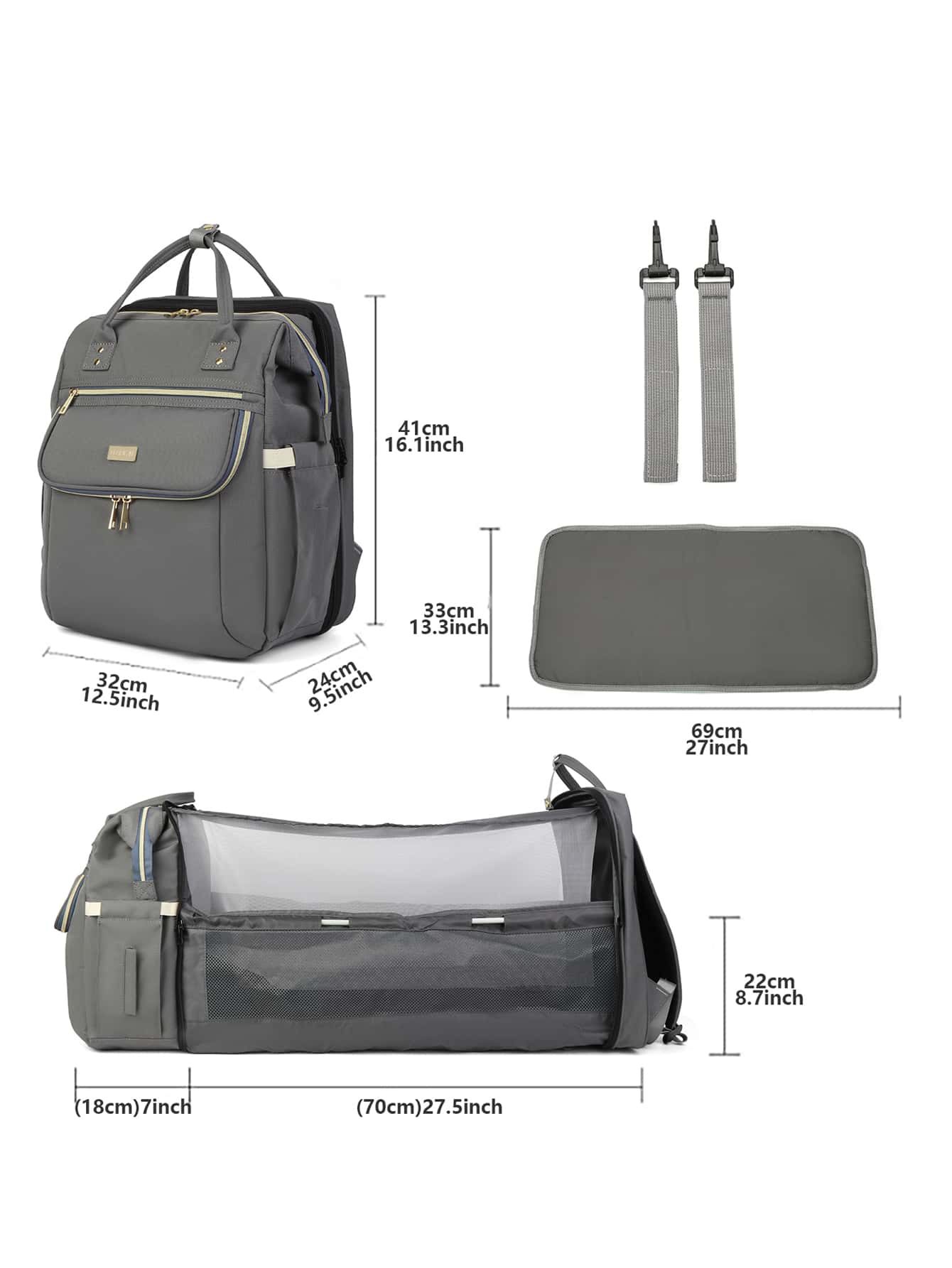 1pc Colorblock Diaper Bag