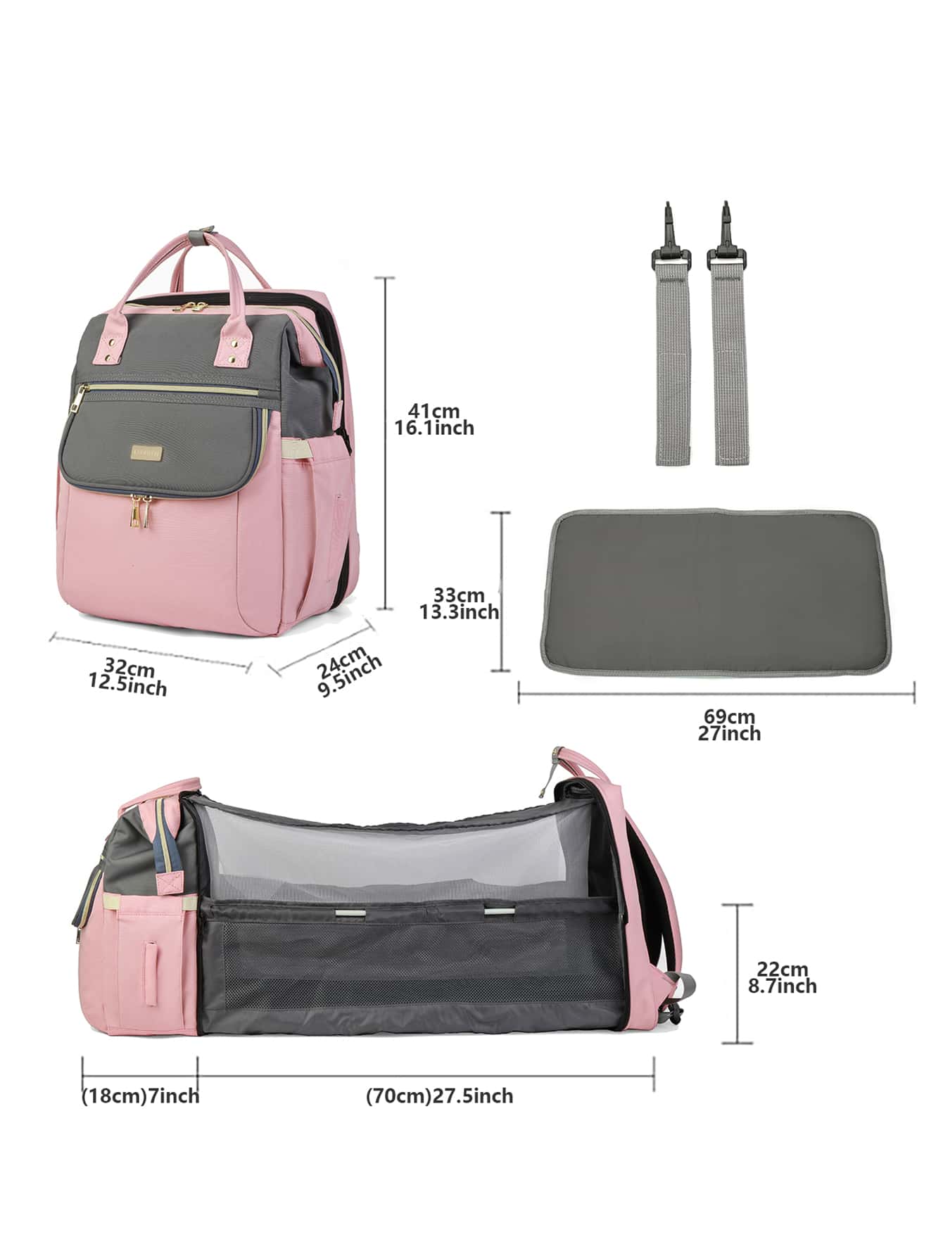 1pc Colorblock Diaper Bag