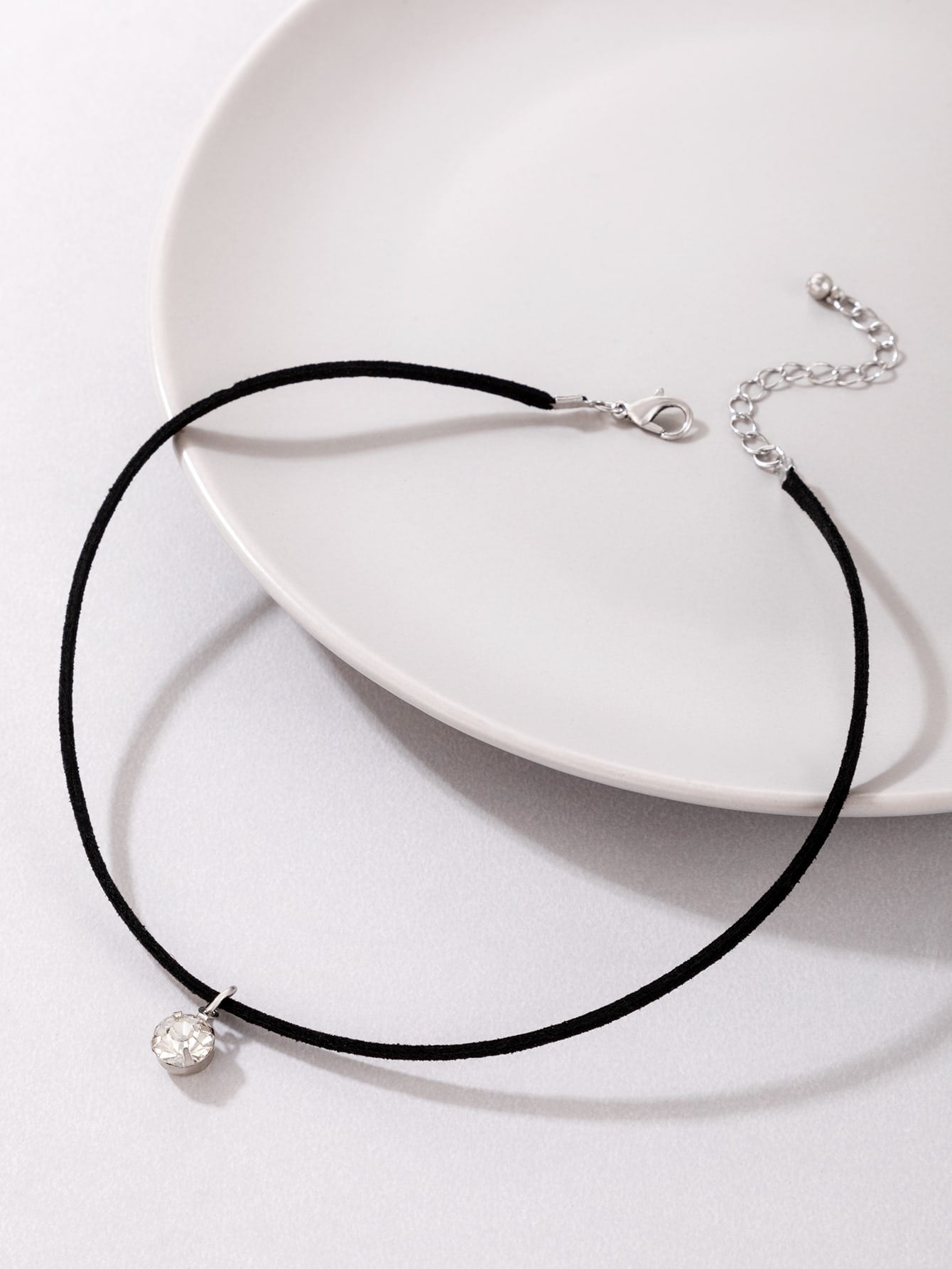 Cubic Zirconia Round Charm Necklace
