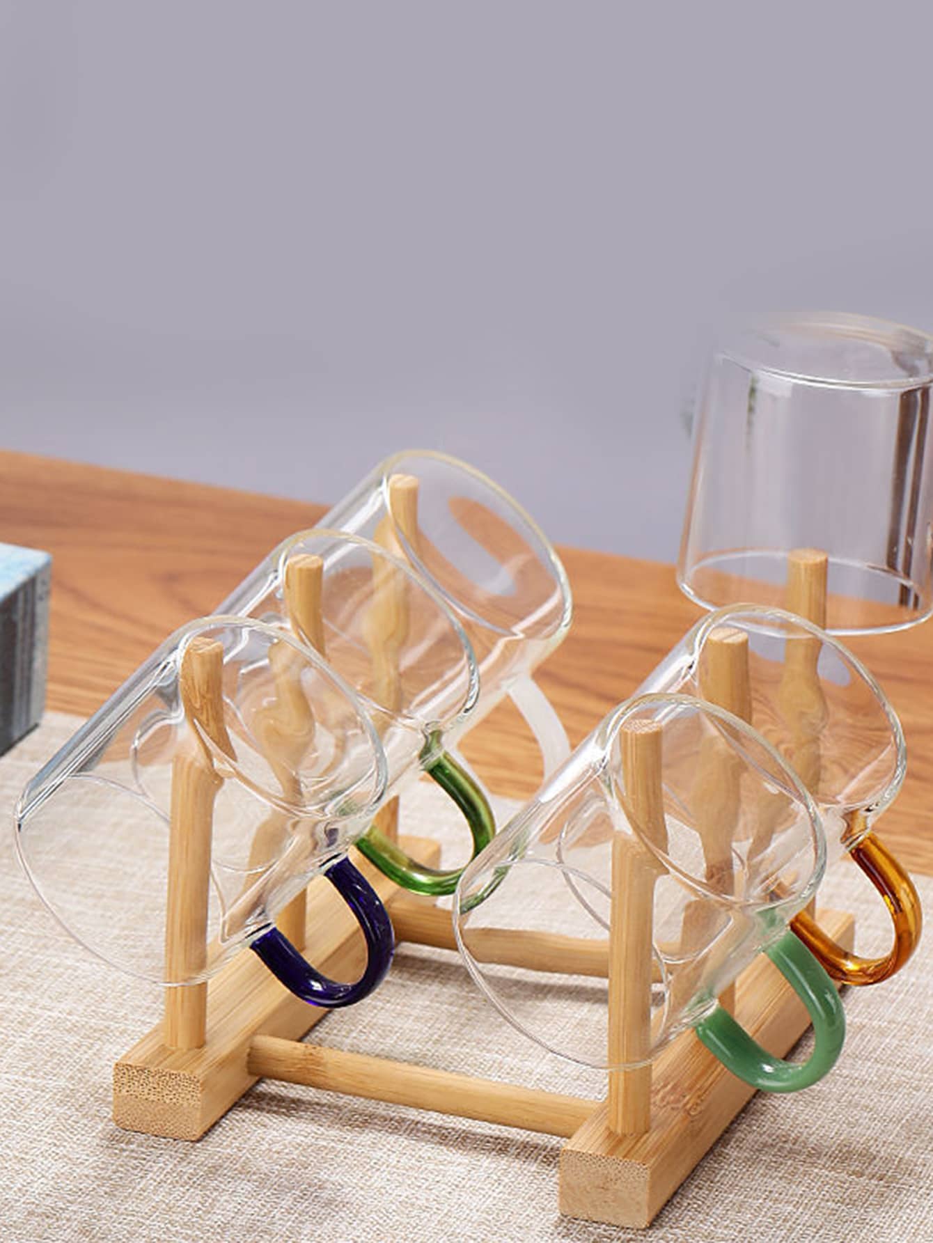 1pc Bamboo Cup Storage Rack