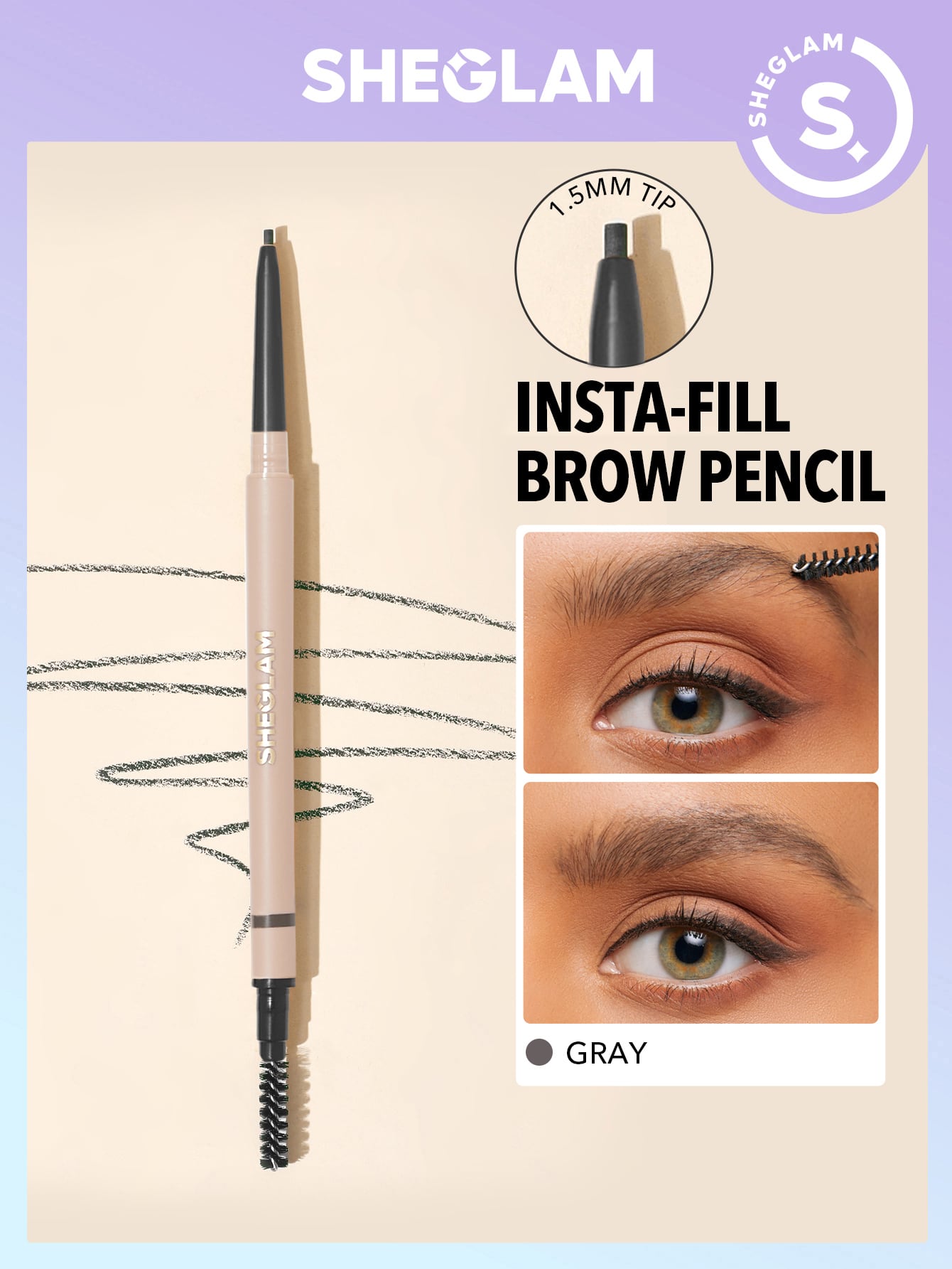 SHEGLAM Insta fill Brow Pencil Gray