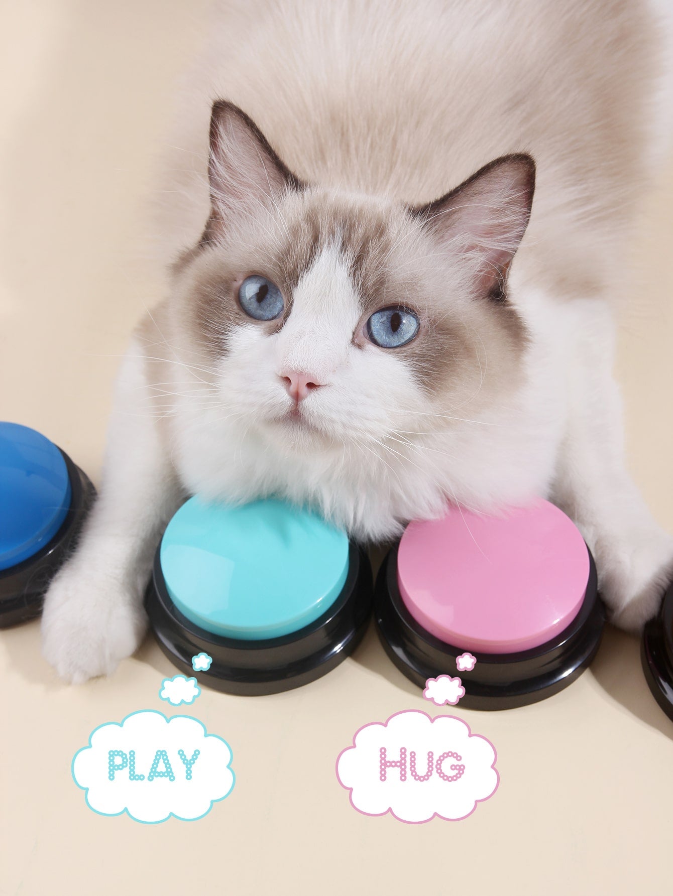 1pc Random Voice Recording Button Design Pet Communication Toy