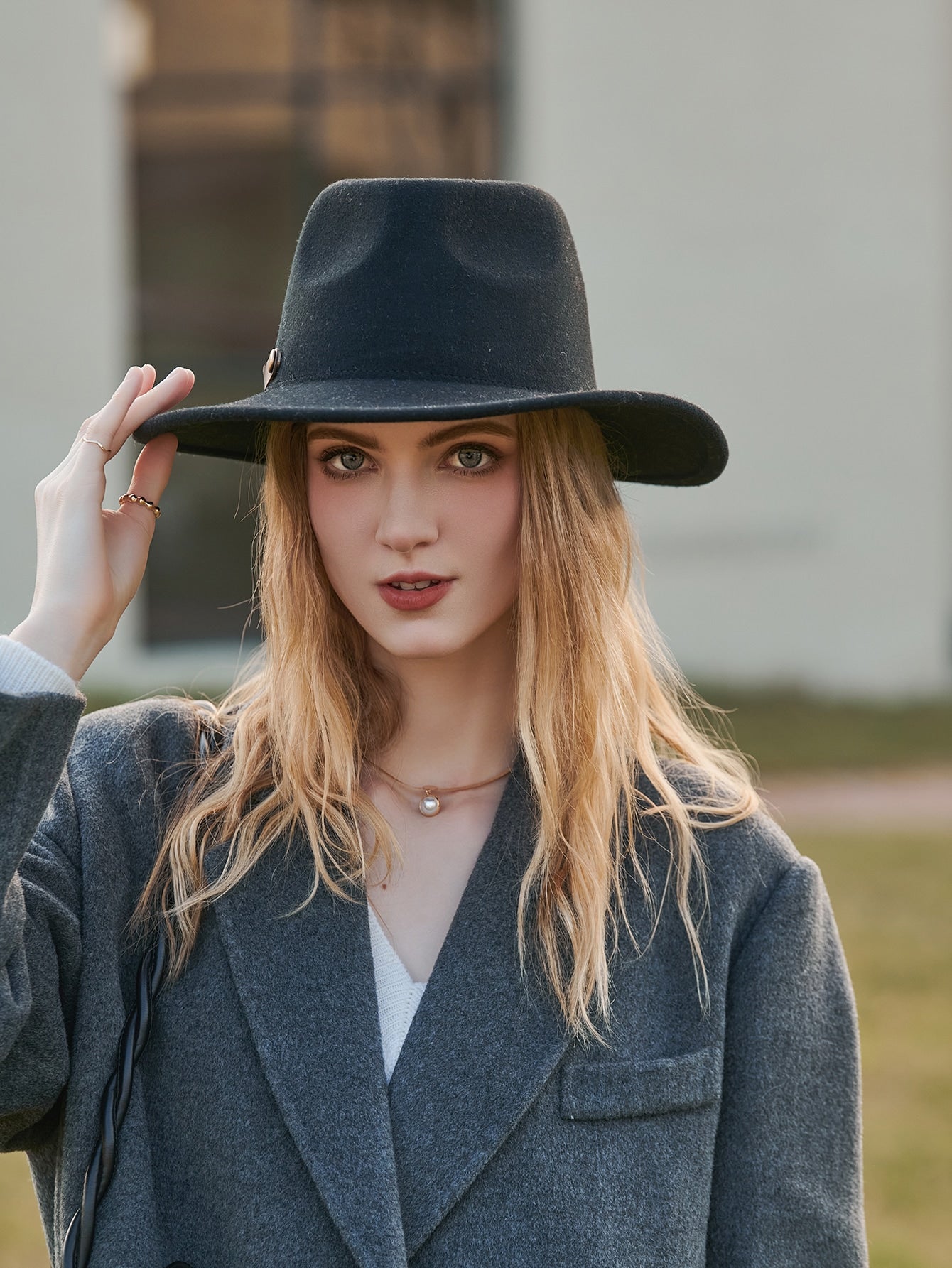 Studded Decor Fedora Hat