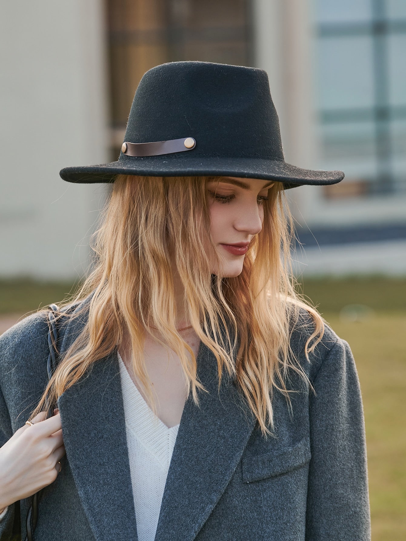 Studded Decor Fedora Hat