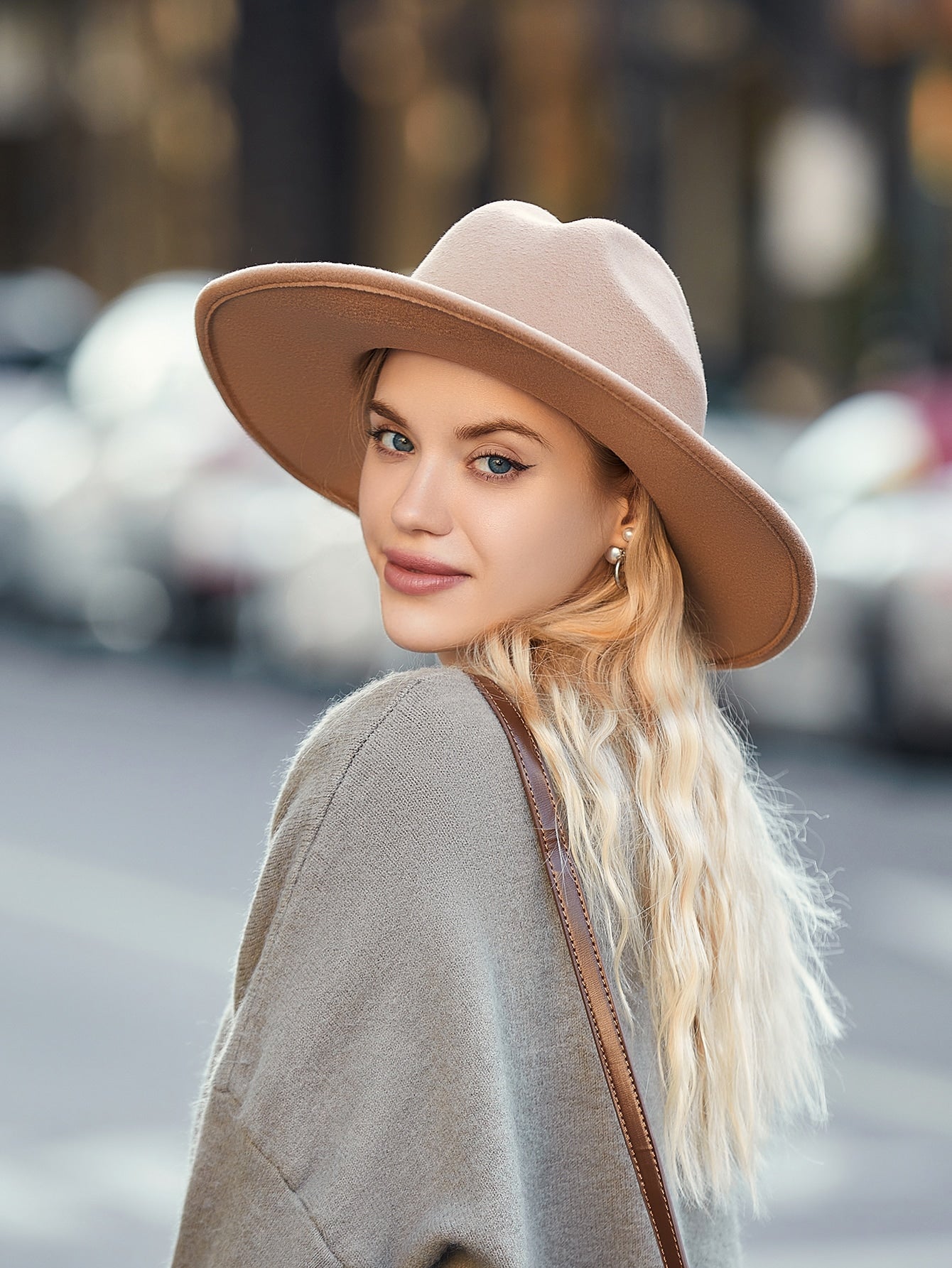 Rhinestone Decor Fedora Hat