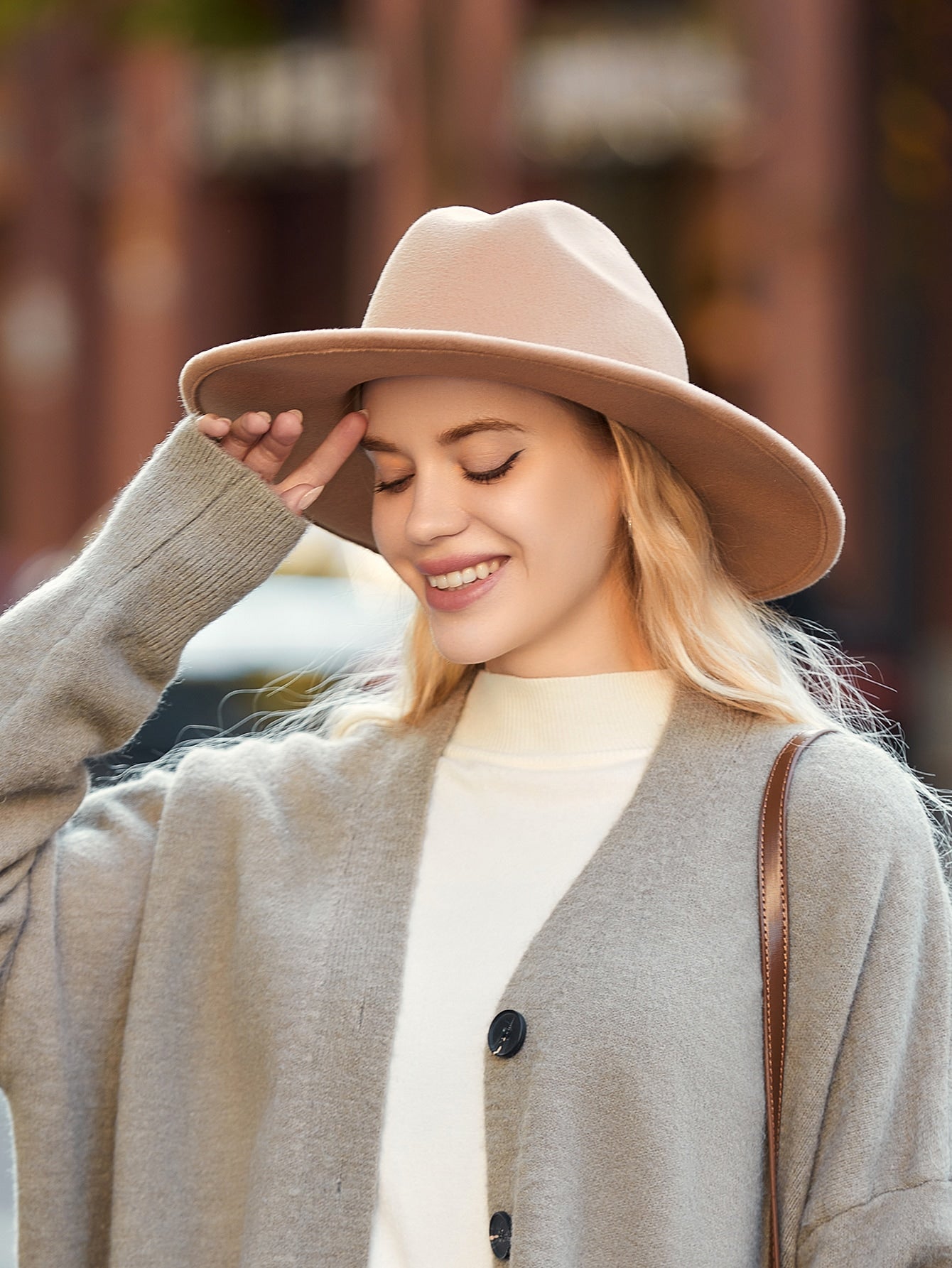 Rhinestone Decor Fedora Hat