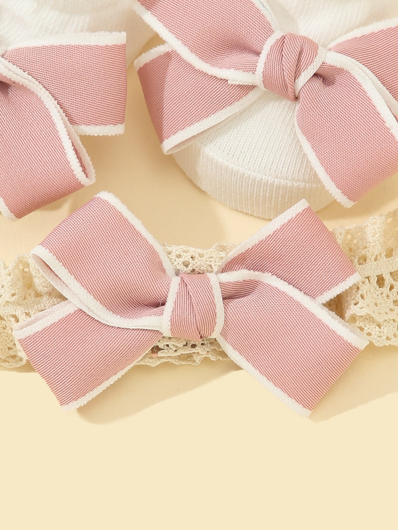 1pair Baby Bow Decor Socks 1pc Hair Band