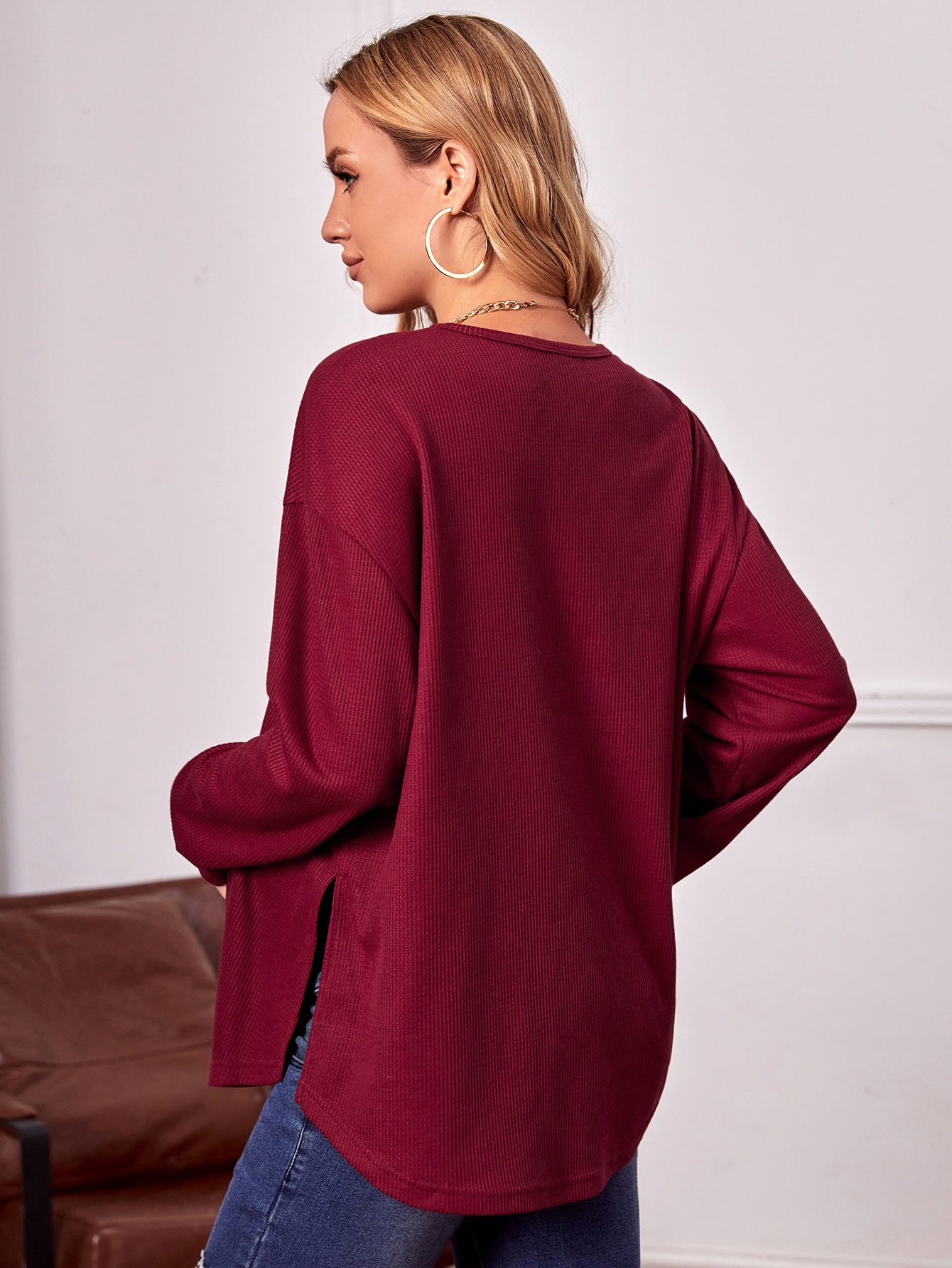 Maternity Drop Shoulder Rib knit Tee