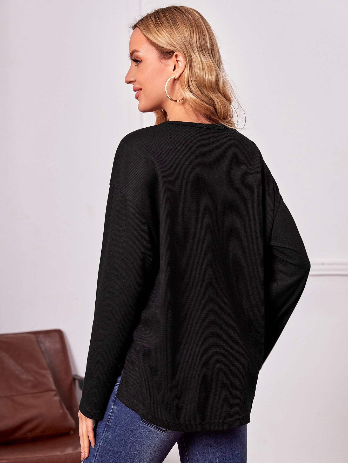 Maternity Drop Shoulder Rib knit Tee