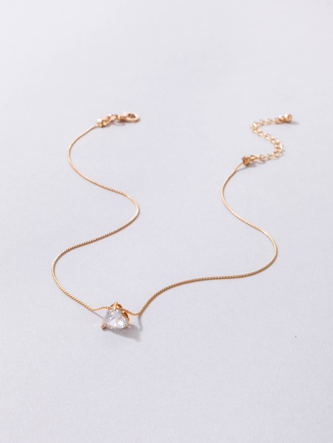 Cubic Zirconia Round Charm Necklace