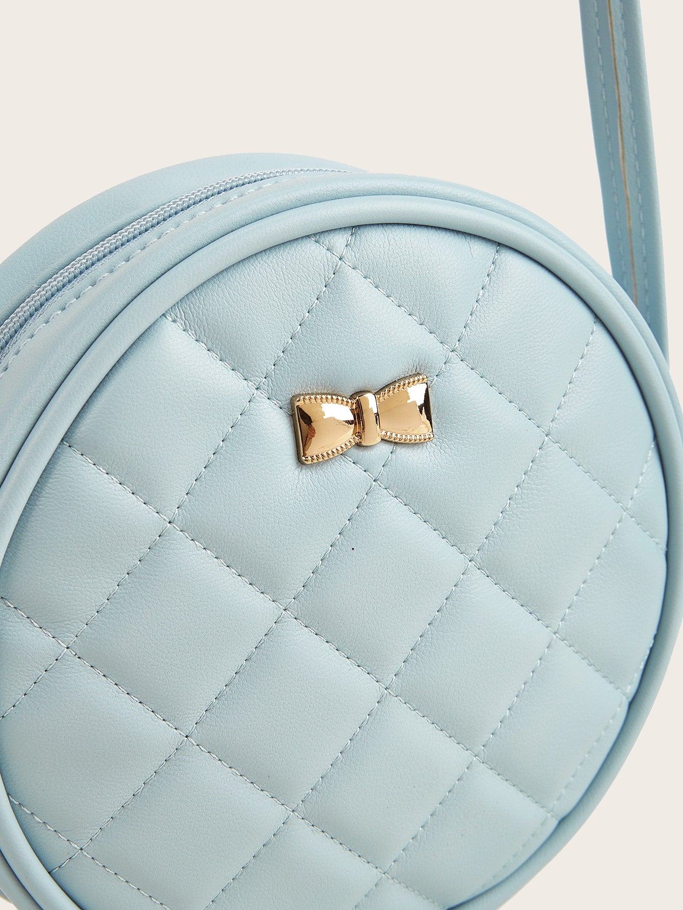 Girls Quilted Bow Decor Circle Bag