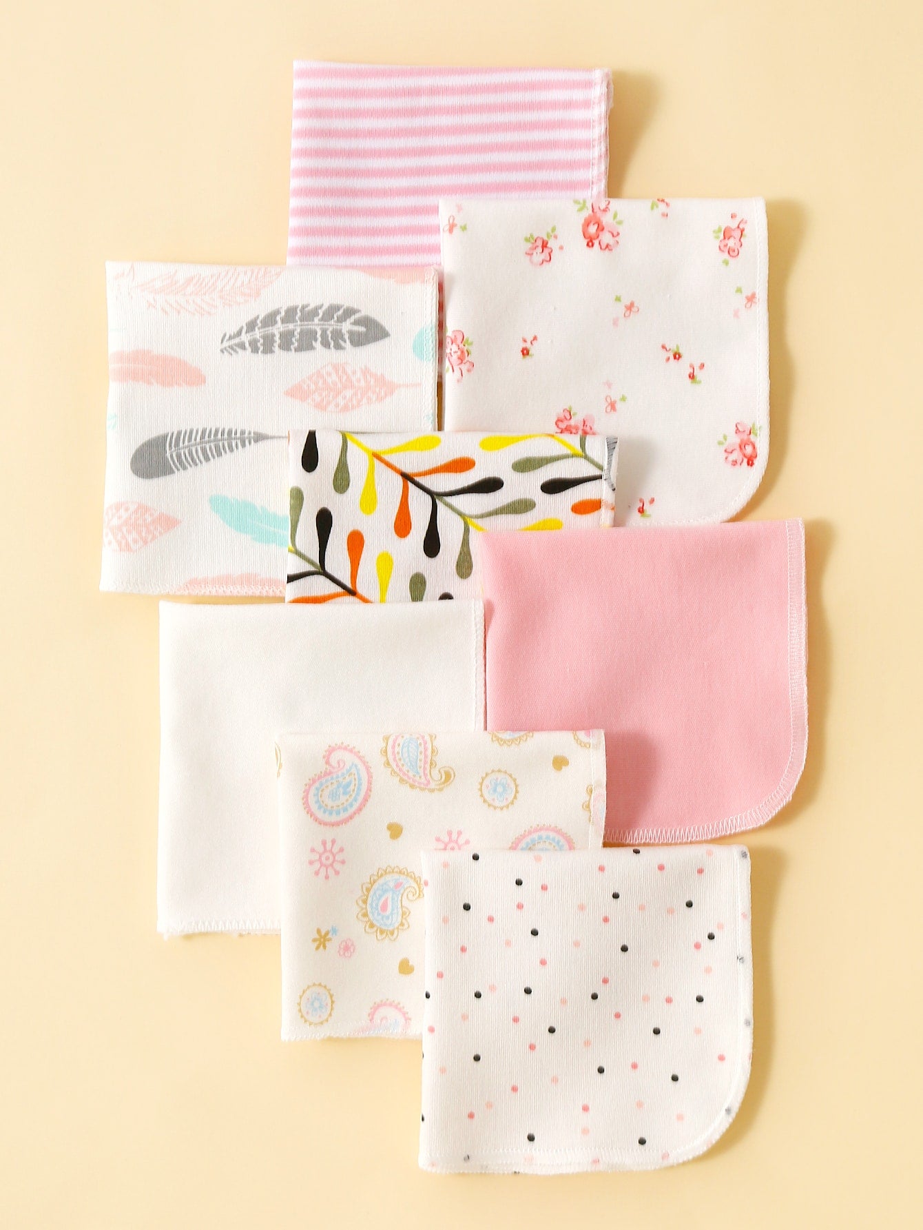 8pcs Baby Wipe Mouth Feeding Handkerchief