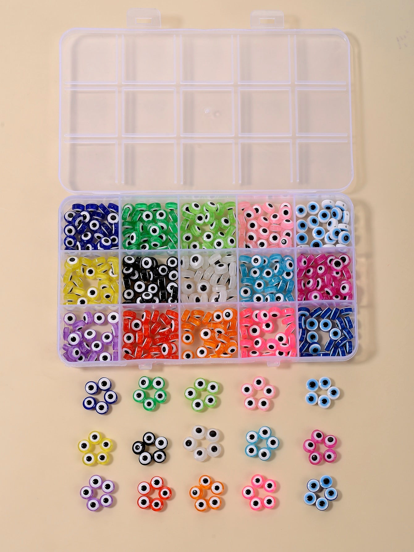 1box Evil Eye Shaped DIY Bead